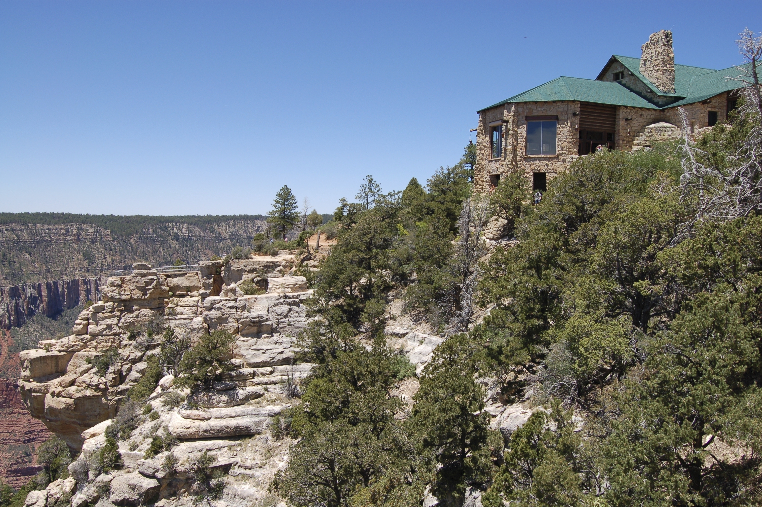 This undated photo provided by the National Park Service shows Grand Canyon Lodge on the North Rim of Grand Canyon, Ariz. (Michael Quinn/National Park Service via AP)
