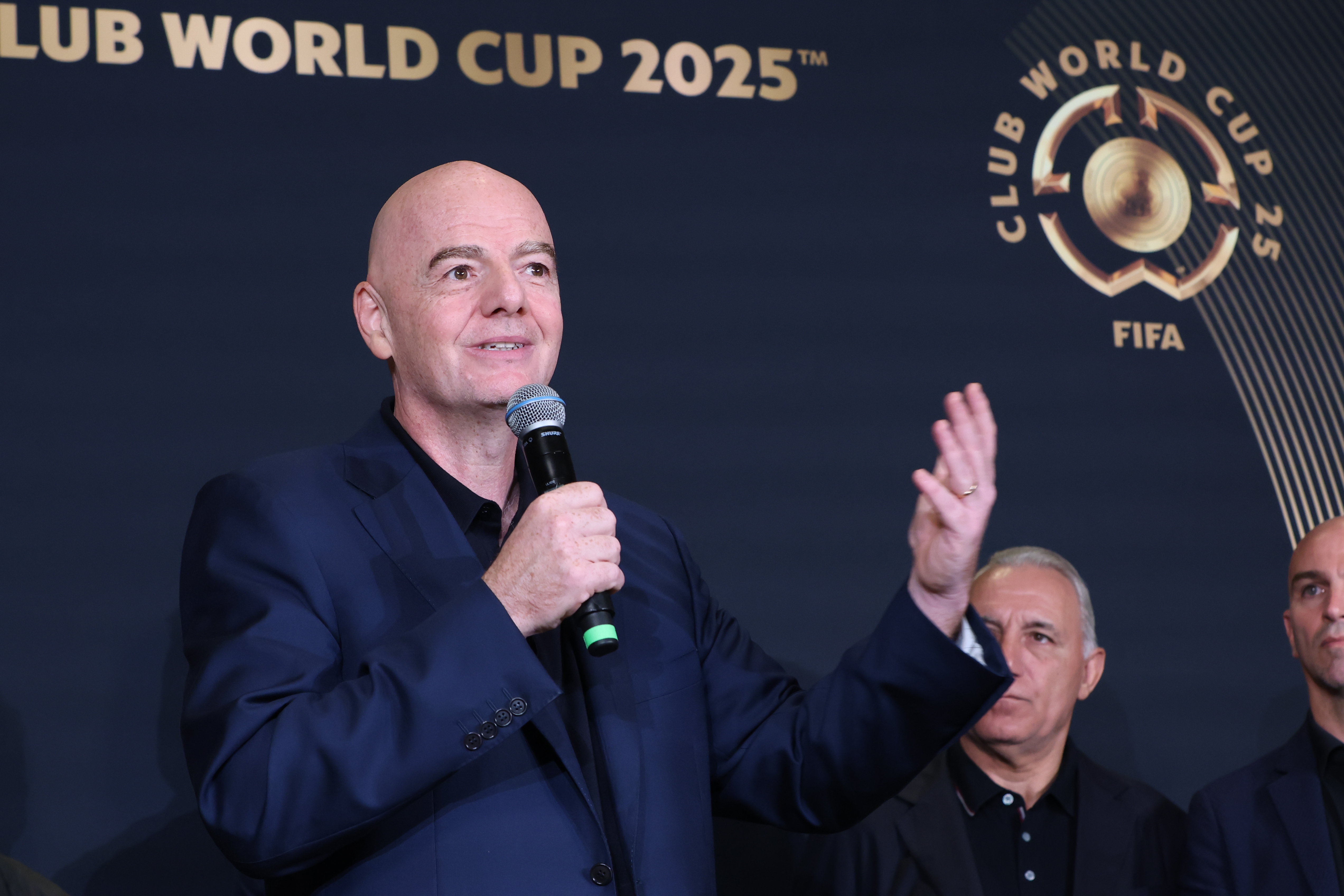 FIFA President Gianni Infantino during a press conference at Trump Tower