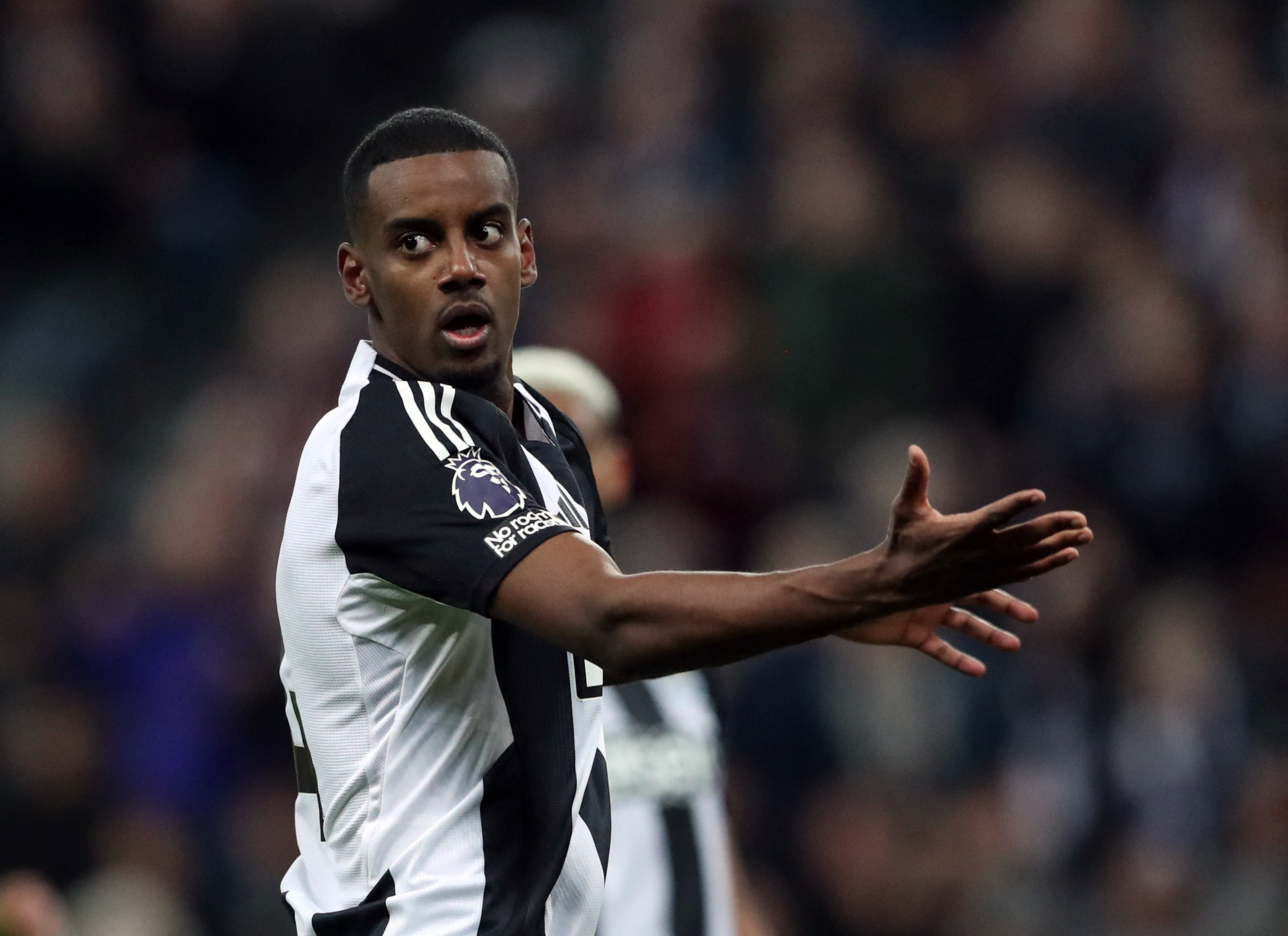 Newcastle United's Alexander Isak reacts during a Premier League game