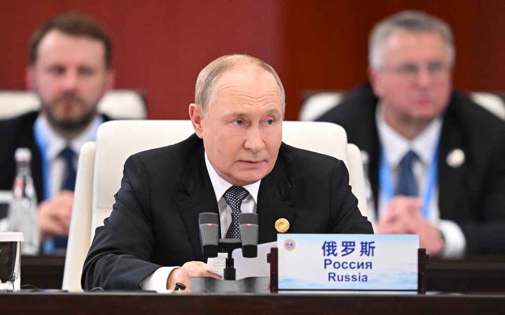 Russia's President Vladimir Putin attends the SCO summit in Tianjin