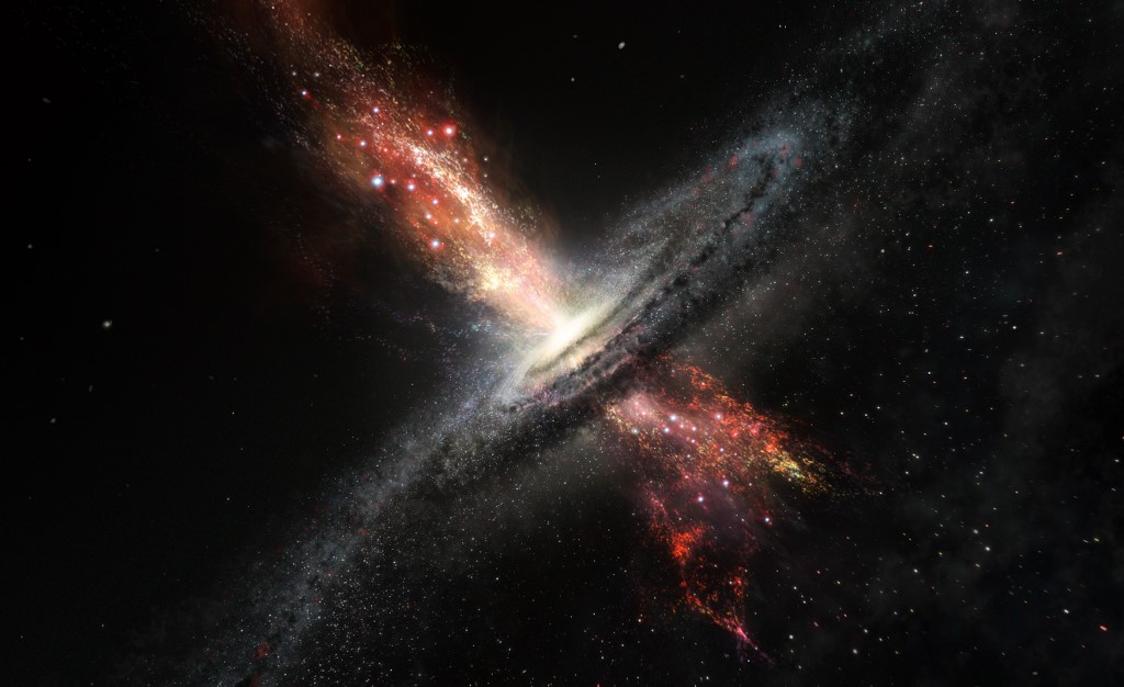 An artist's impression of a galaxy forming stars