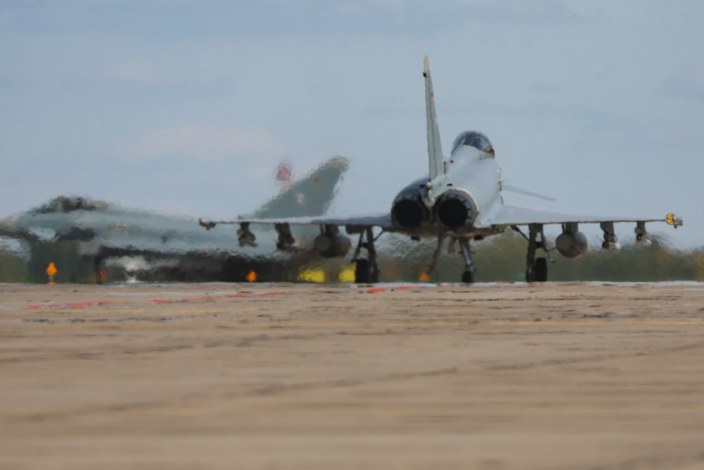 German multirole Eurofighter Typhoon in Minsk Mazowiecki, Poland