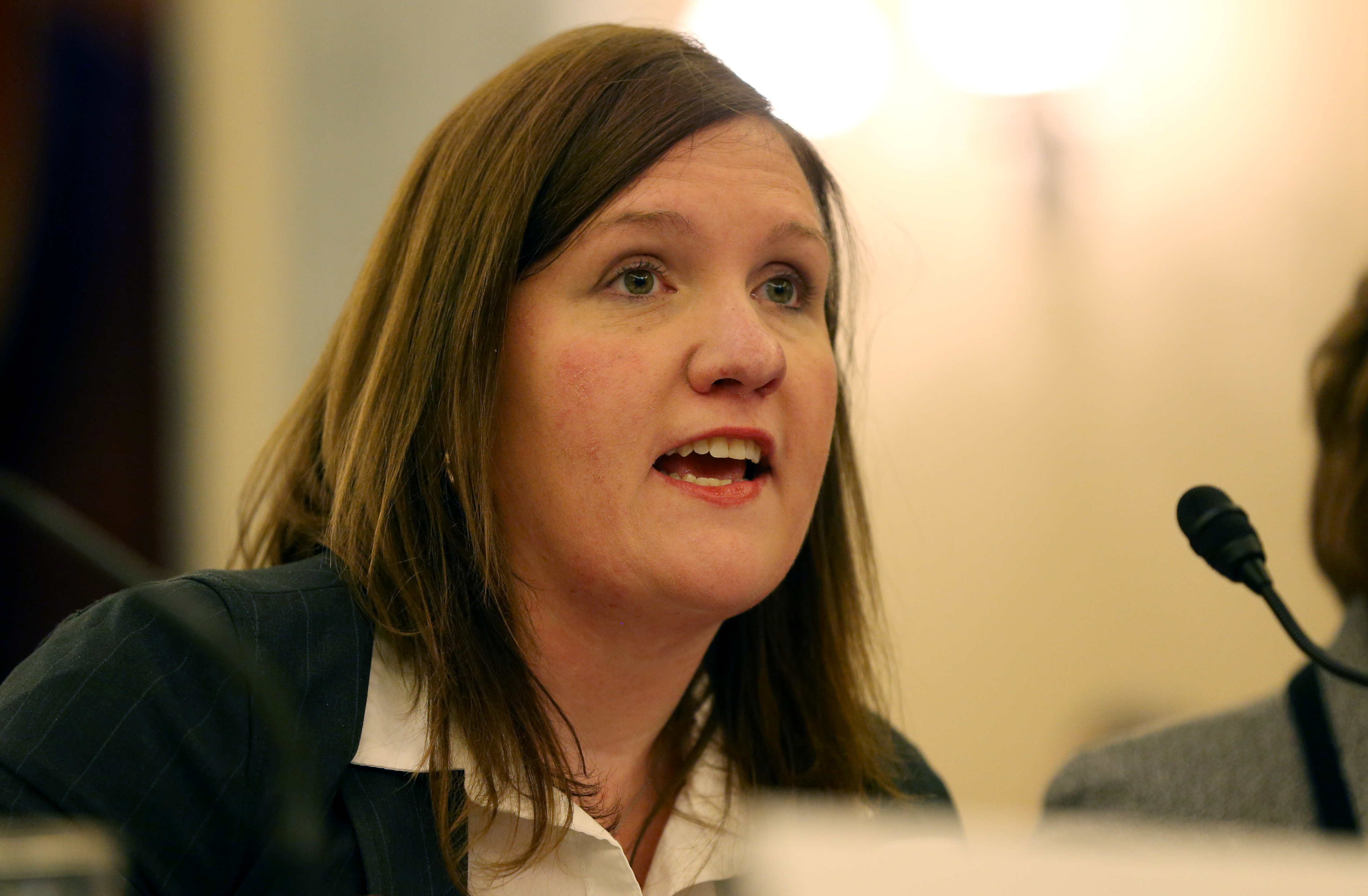Federal Trade Commissioner Rebecca Slaughter testifies on the "Oversight of the Federal Trade Commission" before the U.S. Senate Consumer Protection, Product Safety, Insurance and Data Security Subcommittee in the Russell Senate Office Building in Washington, U.S., November 27, 2018. REUTERS/Leah Millis