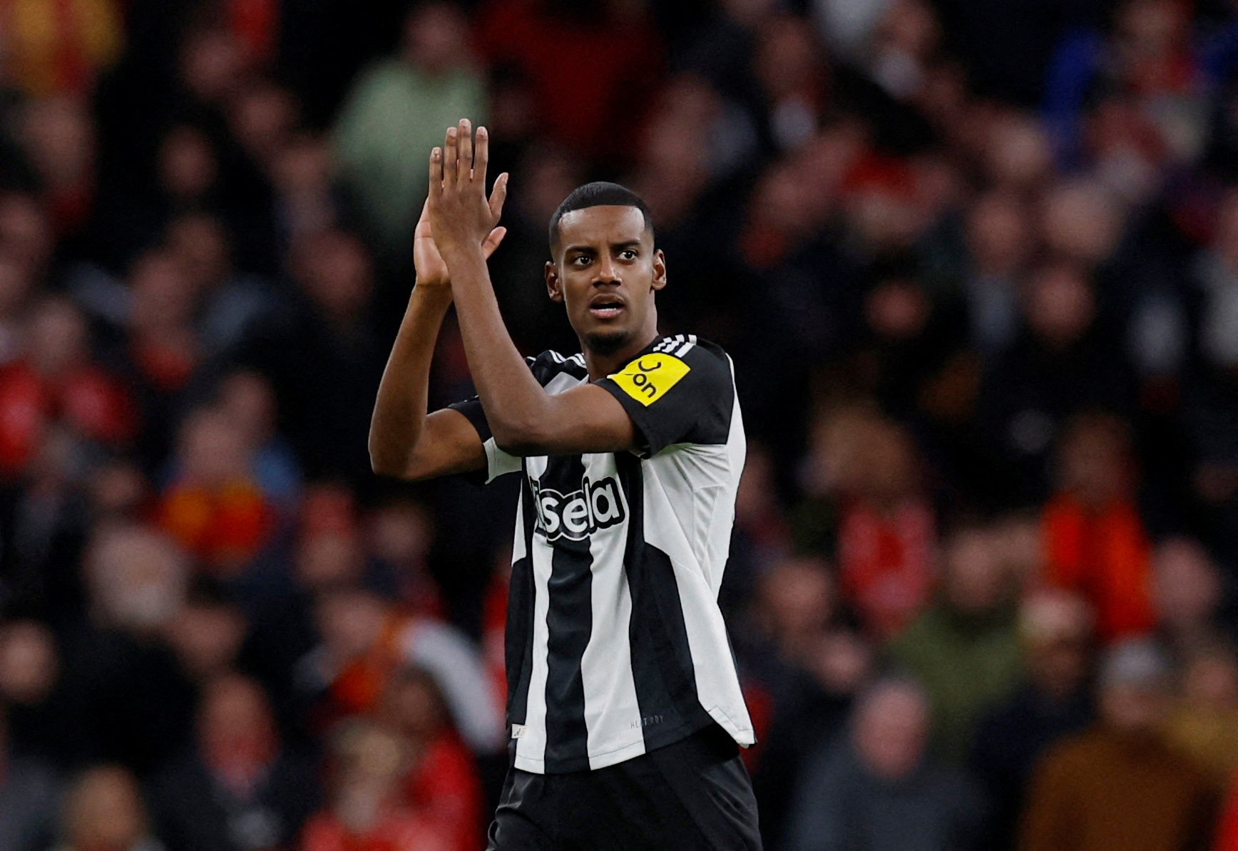 Liverpool v Newcastle United - Newcastle United's Alexander Isak reacts after being substituted in the League Cup final in March