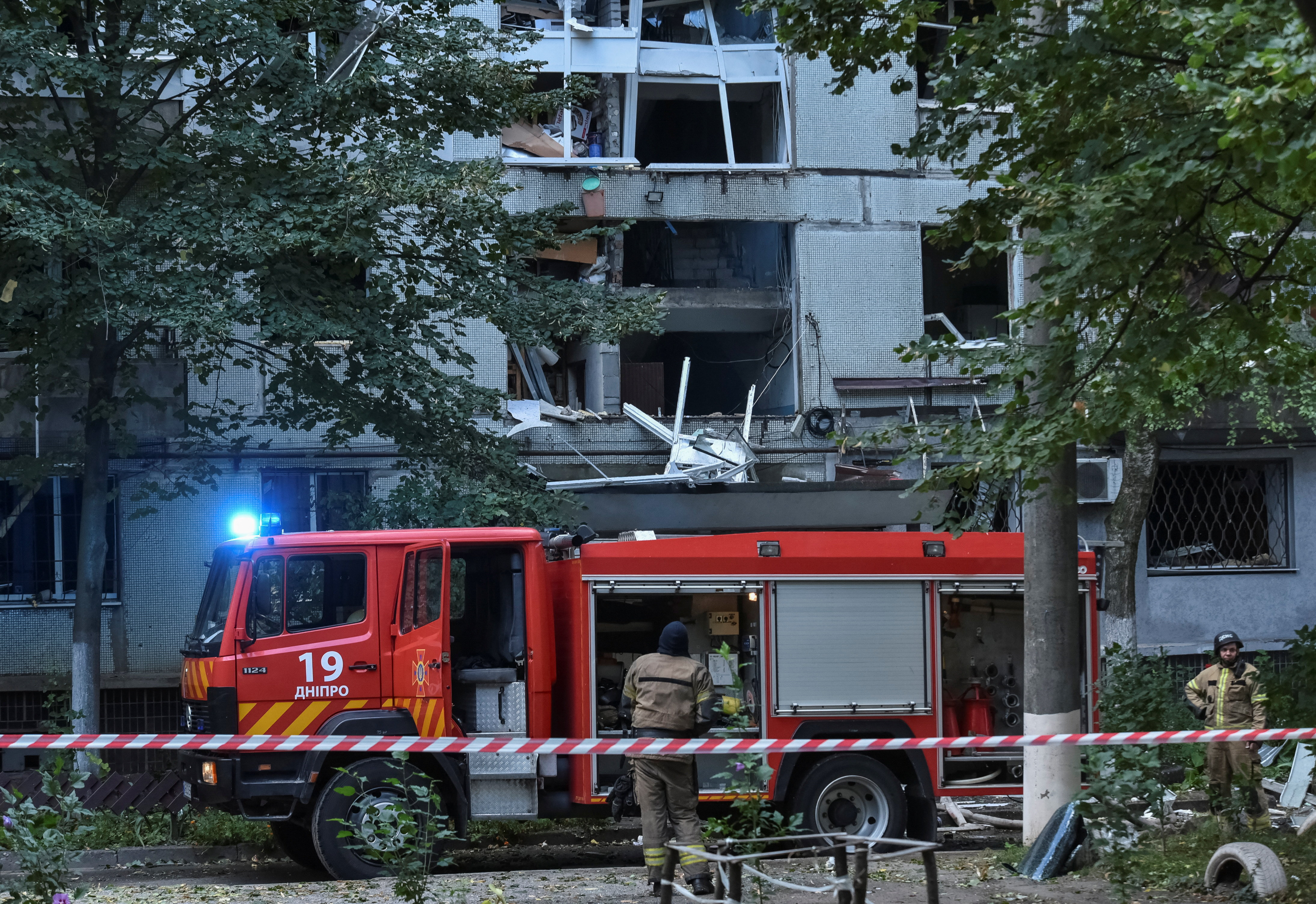 Aftermath of Russian strike on Dnipro, Ukraine