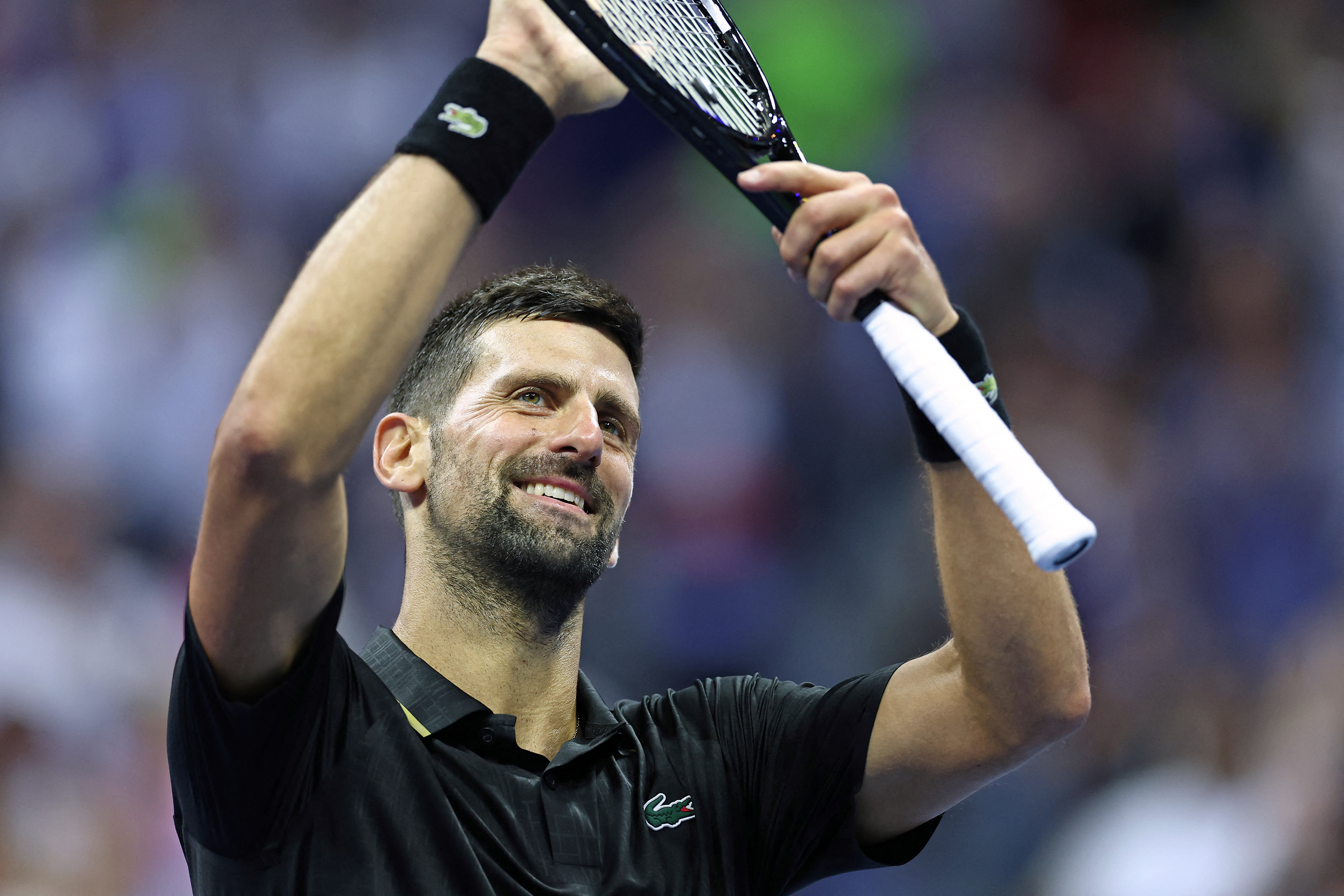 Novak Djokovic celebrates his victory