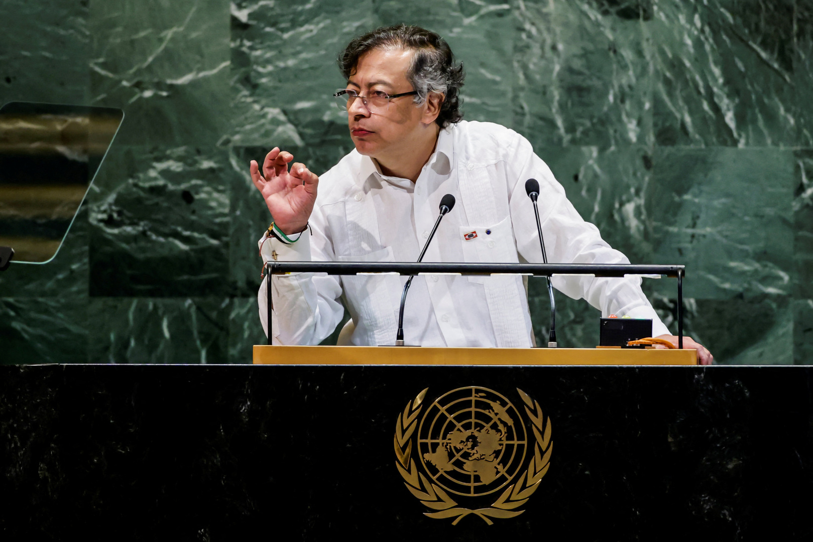 Colombian President Gustavo Petro addresses the 80th United Nations General Assembly at U.N. headquarters in New York, U.S., September 23, 2025. [Eduardo Munoz/Reuters]