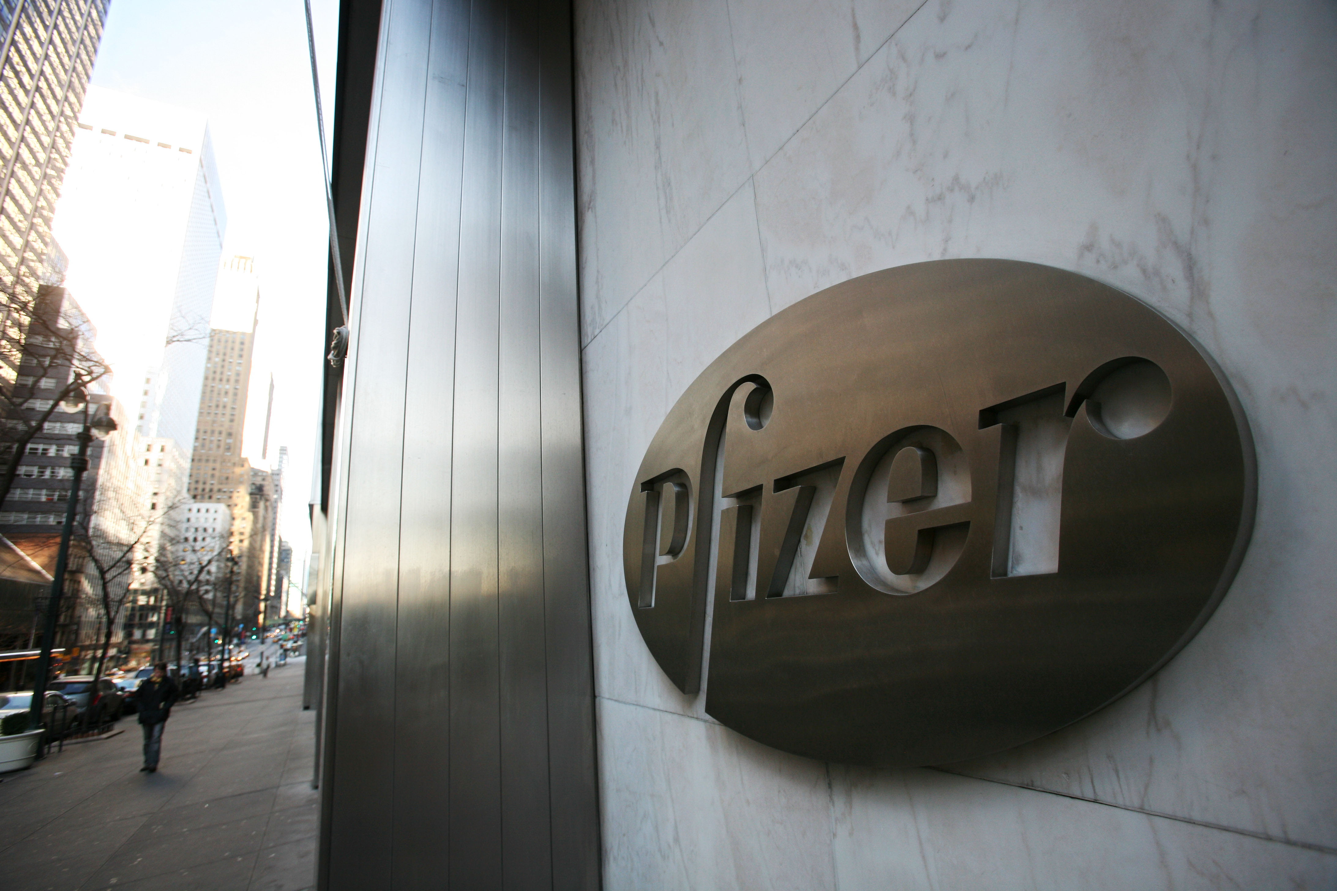 Pfizer's headquarters in New York, US