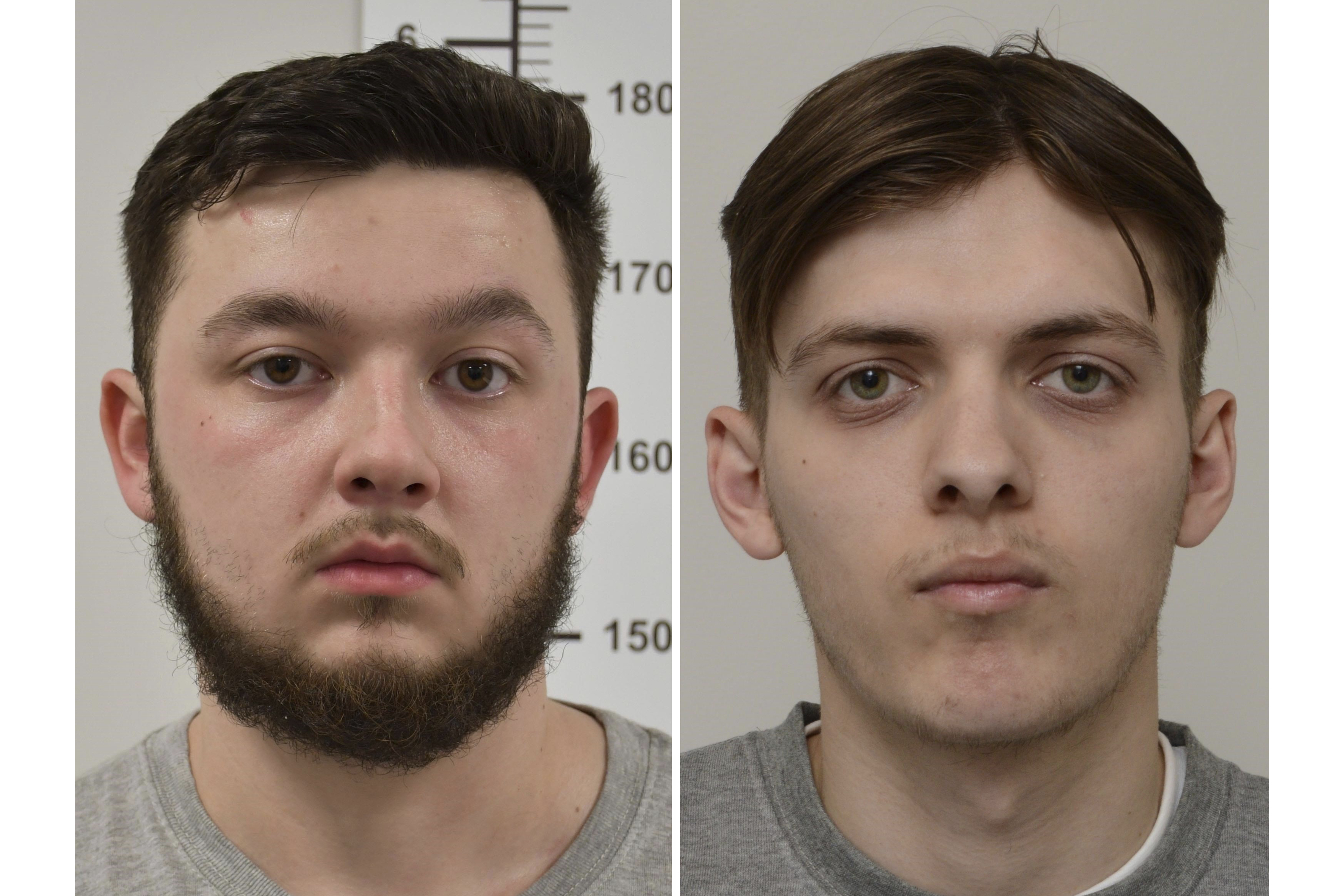 These undated handout photos provided by the London Metropolitan Police on Wednesday, June 4, 2025, show Dylan Earl, left and Jake Reeves, right. (London Metropolitan Police via AP)