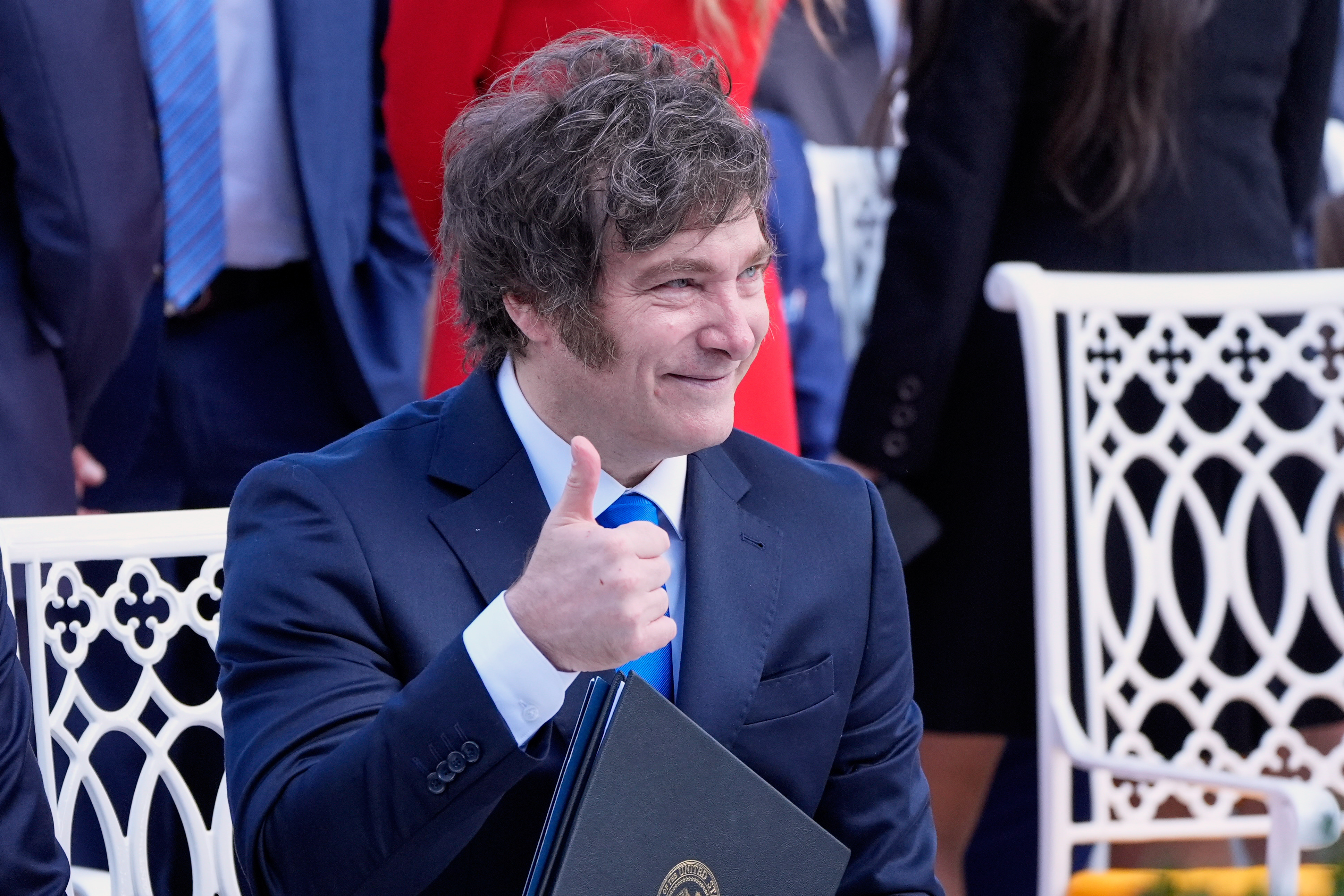 Javier Milei attends a ceremony for Charlie Kirk at the White House
