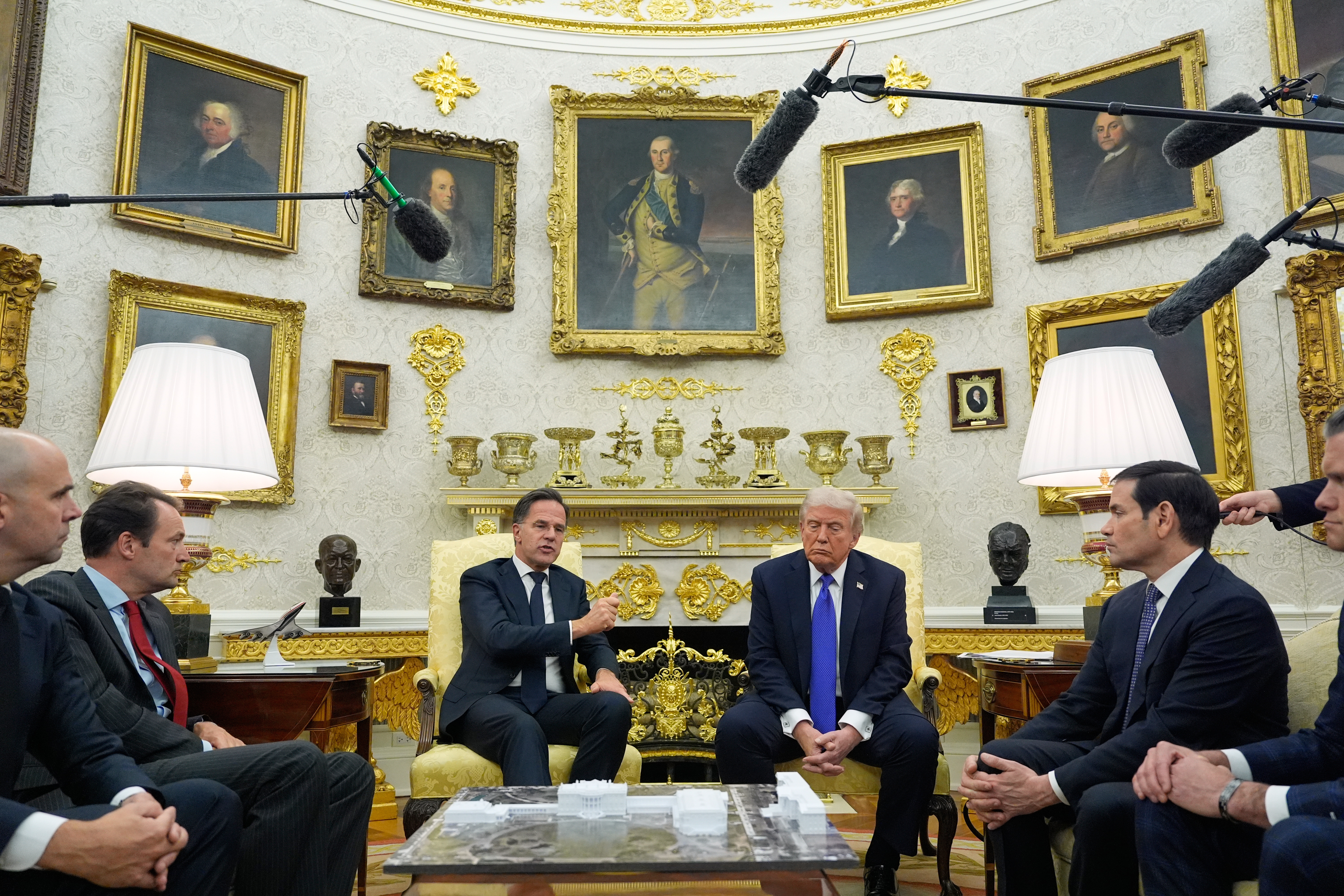 President Donald Trump meets with NATO Secretary General Mark Rutte in the Oval Office of the White House, Wednesday, Oct. 22, 2025, in Washington. [Alex Brandon/AP]