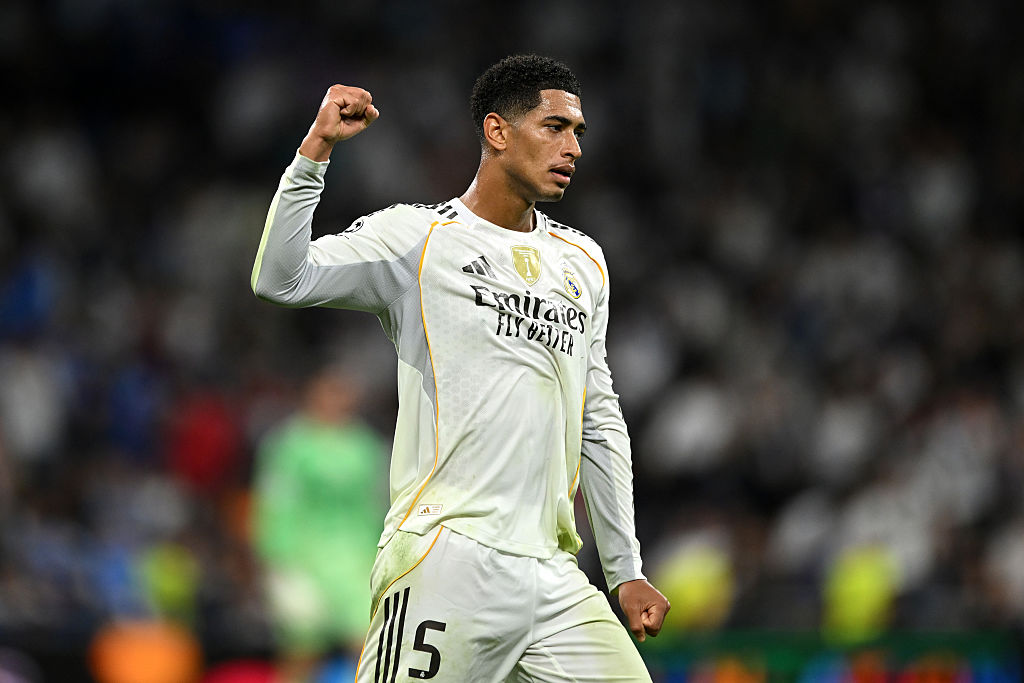 Jude Bellingham of Real Madrid celebrates scoring his team's first goal