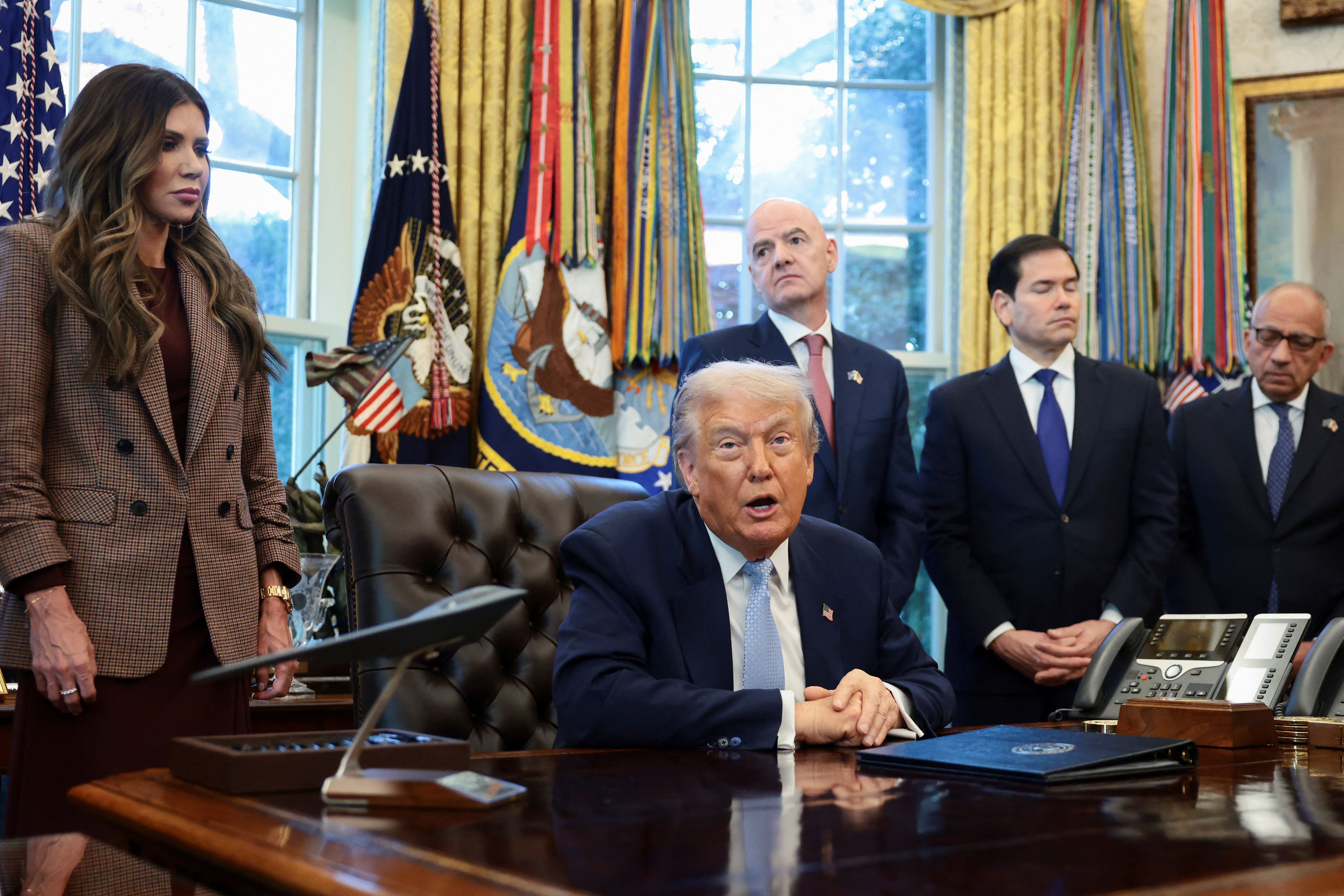US President Donald Trump speaks in the Oval Office at the White House on November 17, 2025 [Evelyn Hockstein/Reuters]