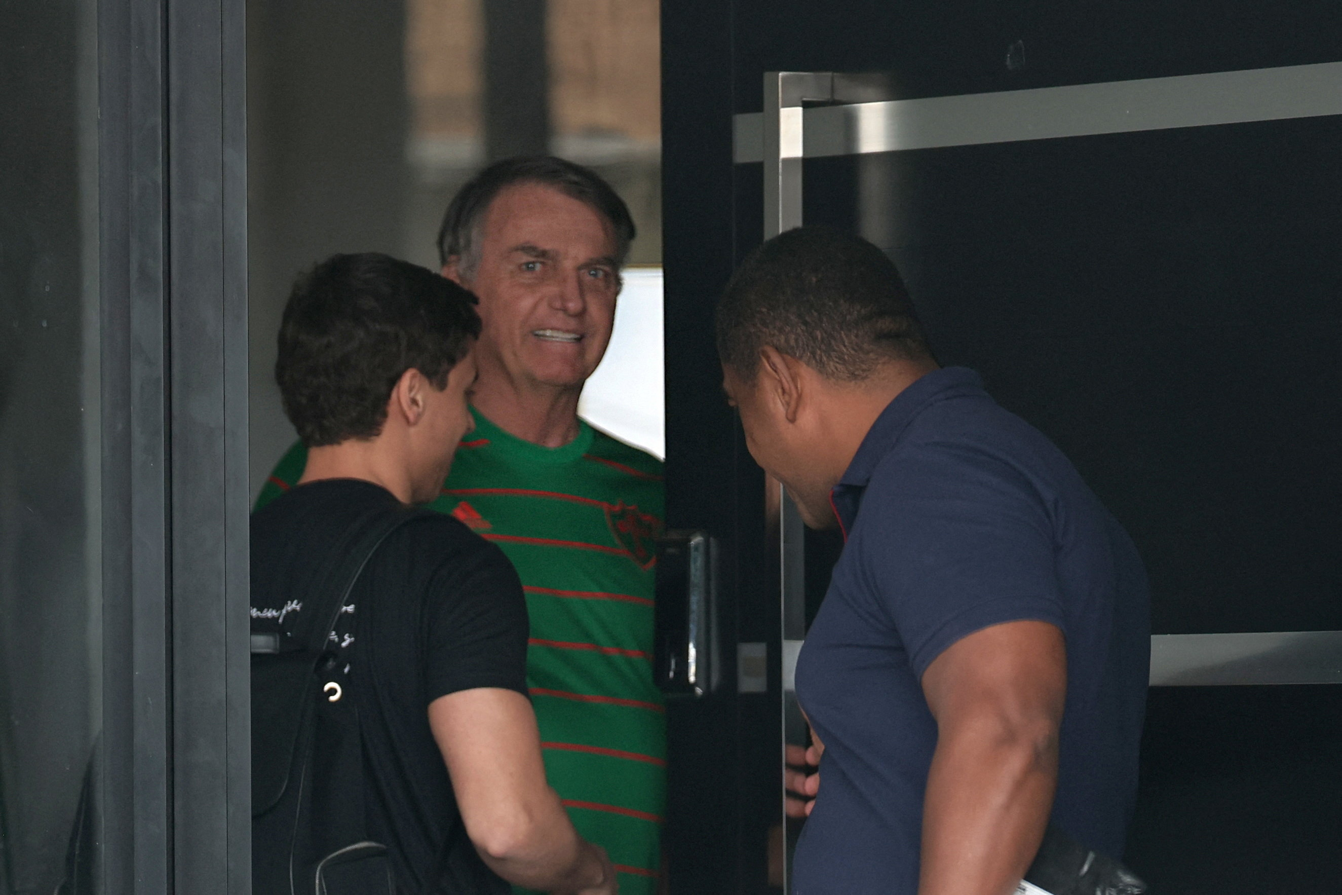 Jair Bolsonaro in his doorway