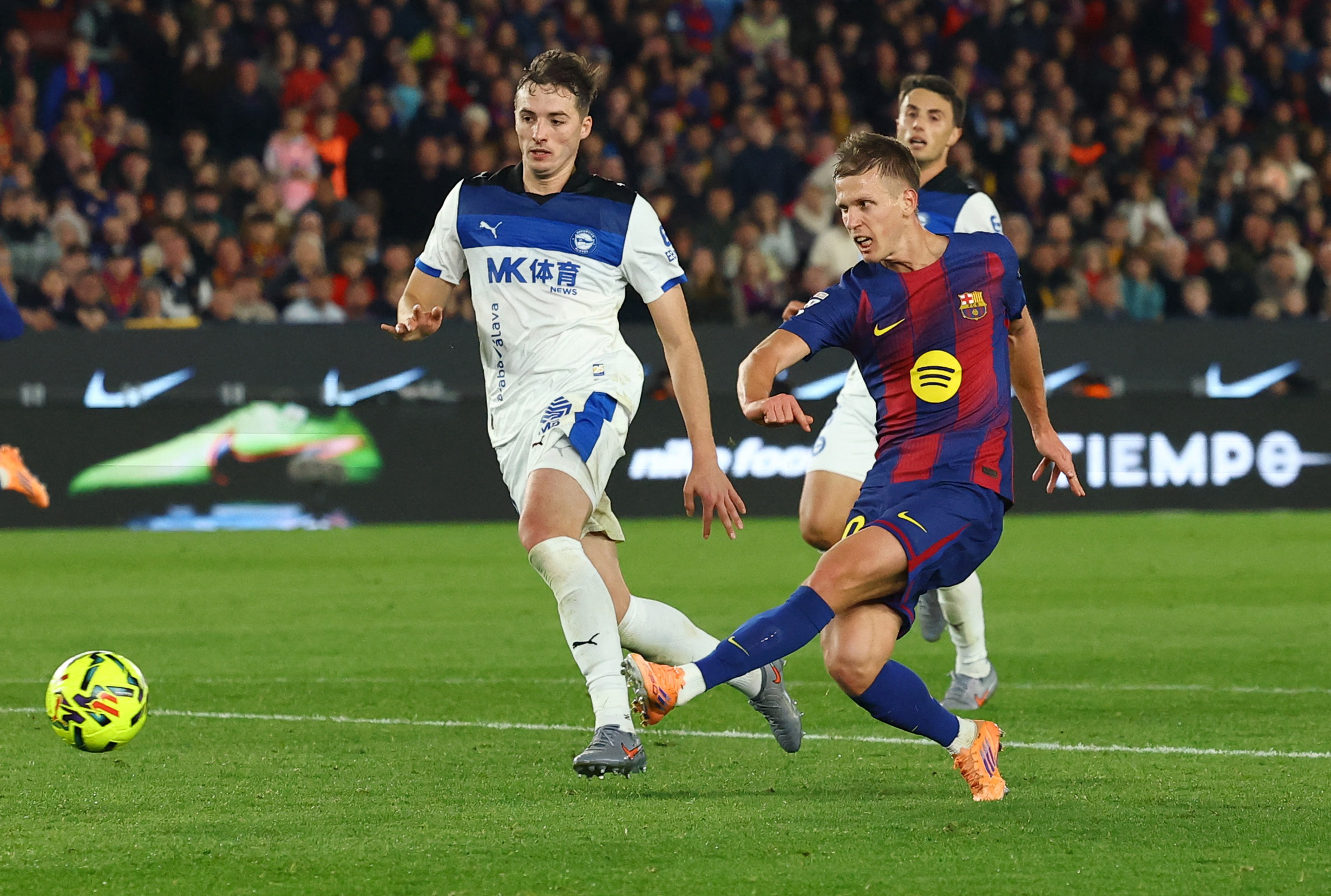 Dani Olmo in action.