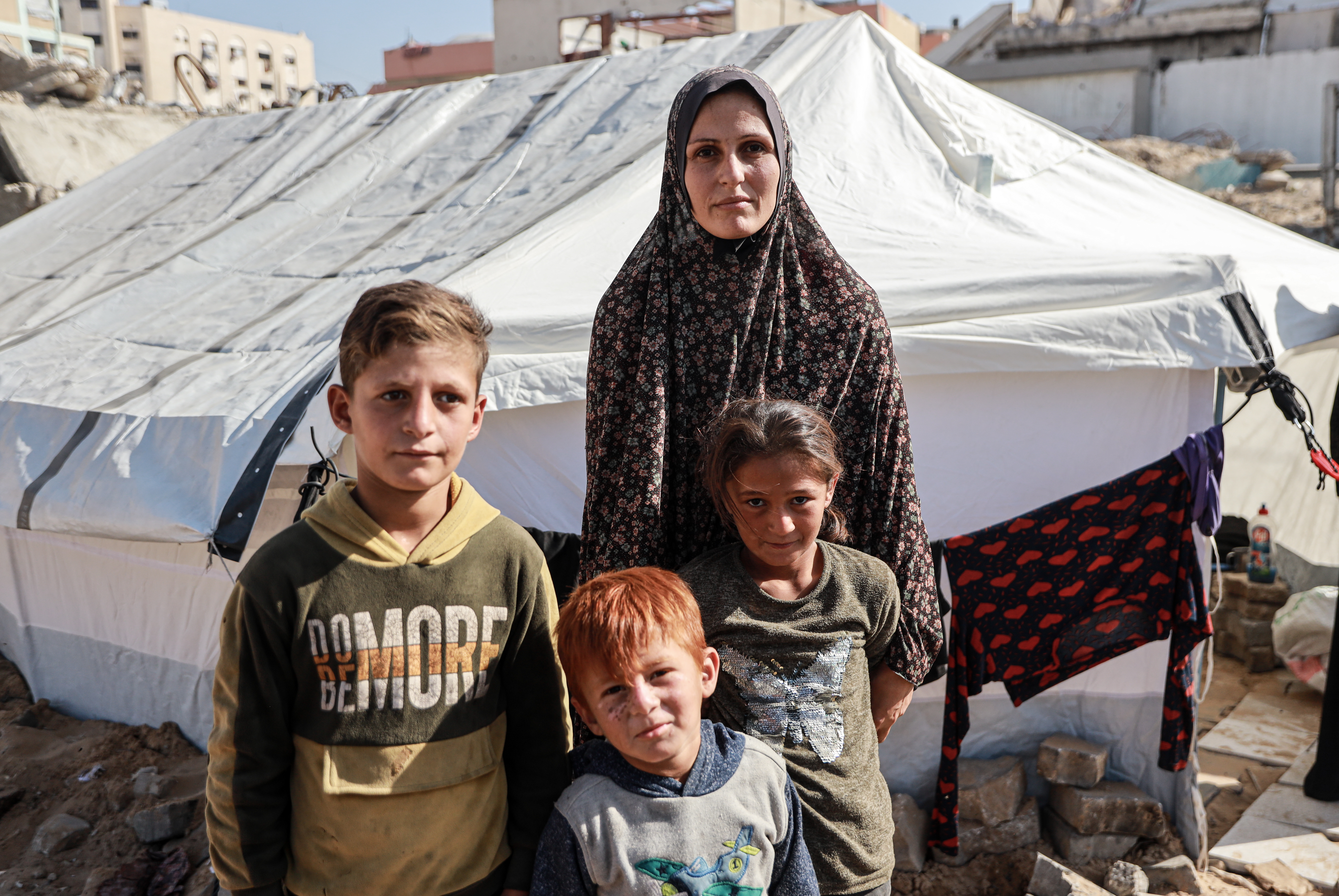 A mother with three of her children