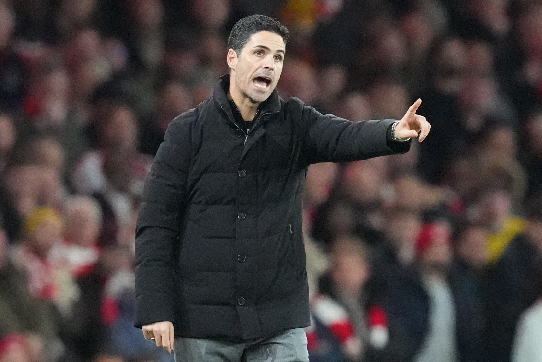 Arsenal manager Mikel Arteta taking charge of a Premier League game