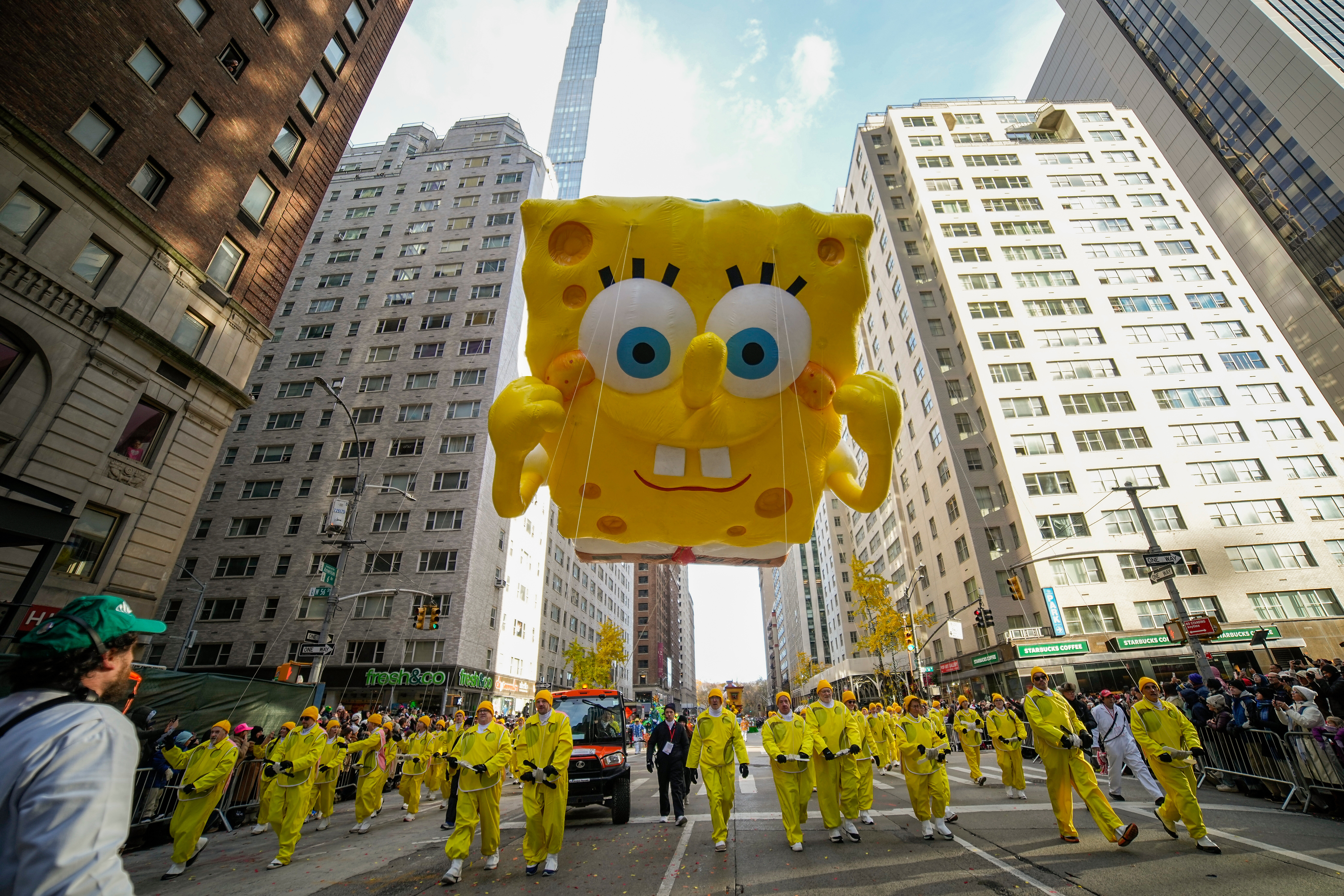 SpongeBob SquarePants float during Macy's Thanksgiving Day parade
