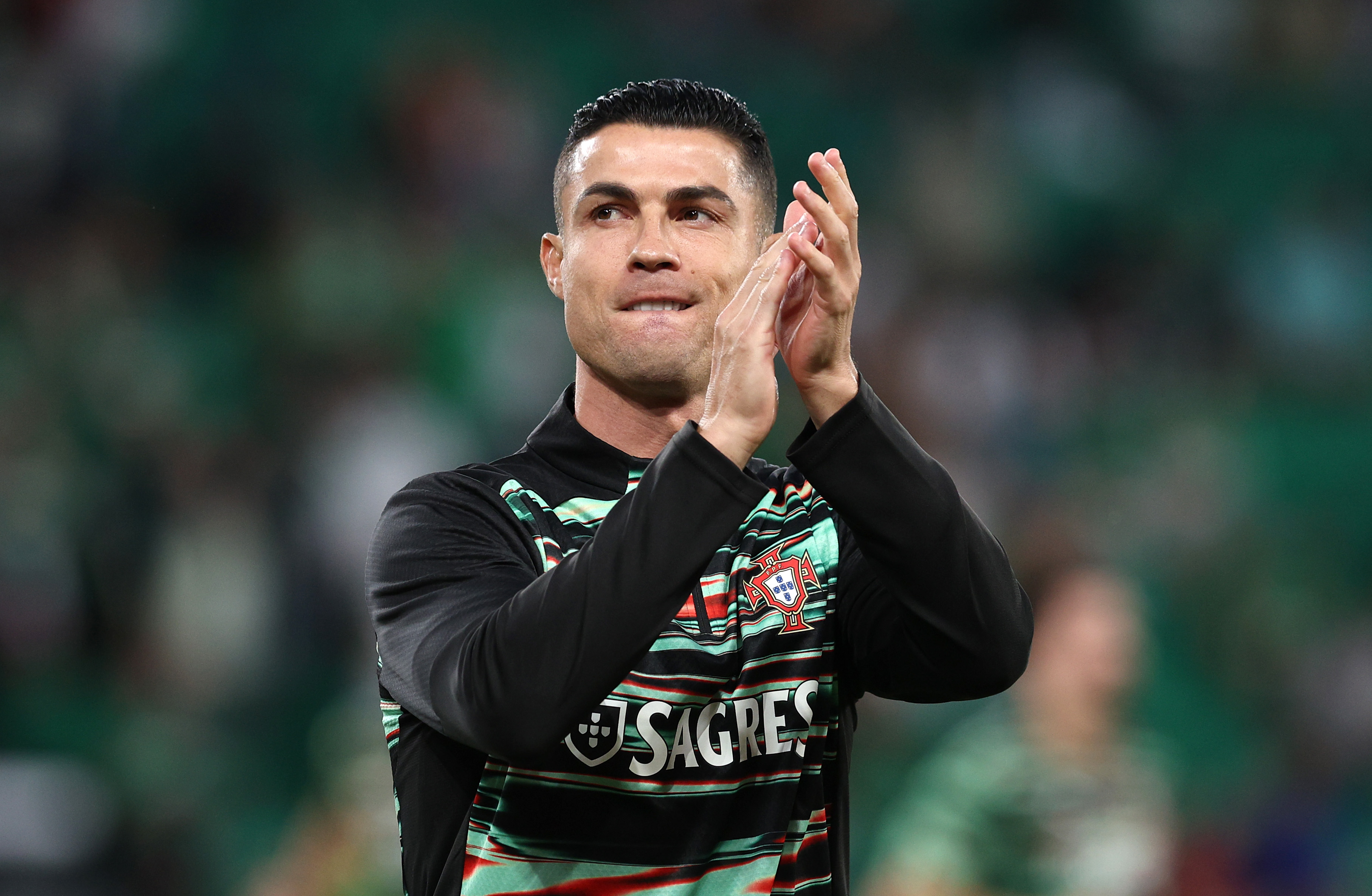 Cristiano Ronaldo reacts.