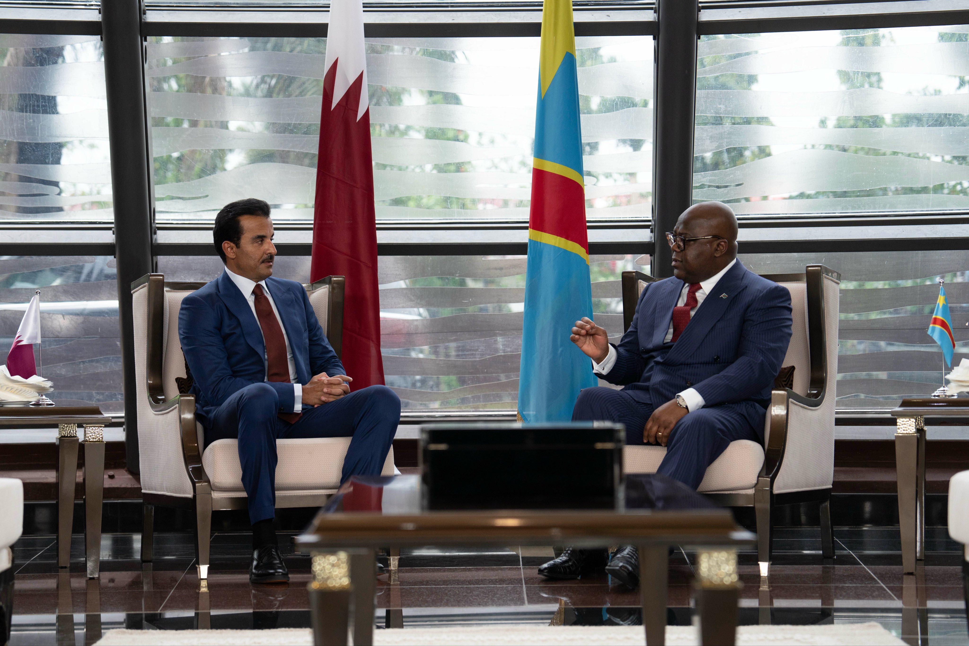 The Qatari leader held talks with DRC President Felix Tshisekedi [Amiri Diwan]