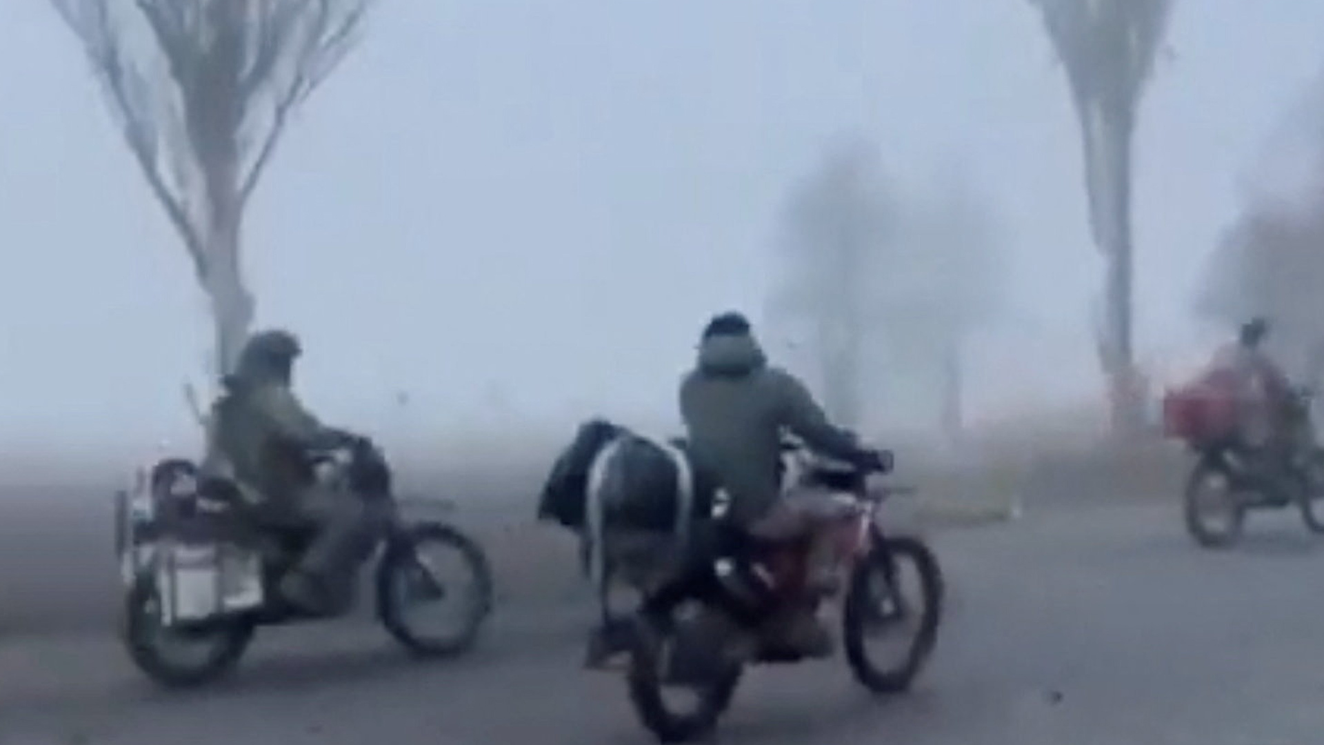Russian soldiers enter the embattled town of Pokrovsk, Ukraine, in this screen grab obtained from a social media video released on November 10, 2025. [Reuters]