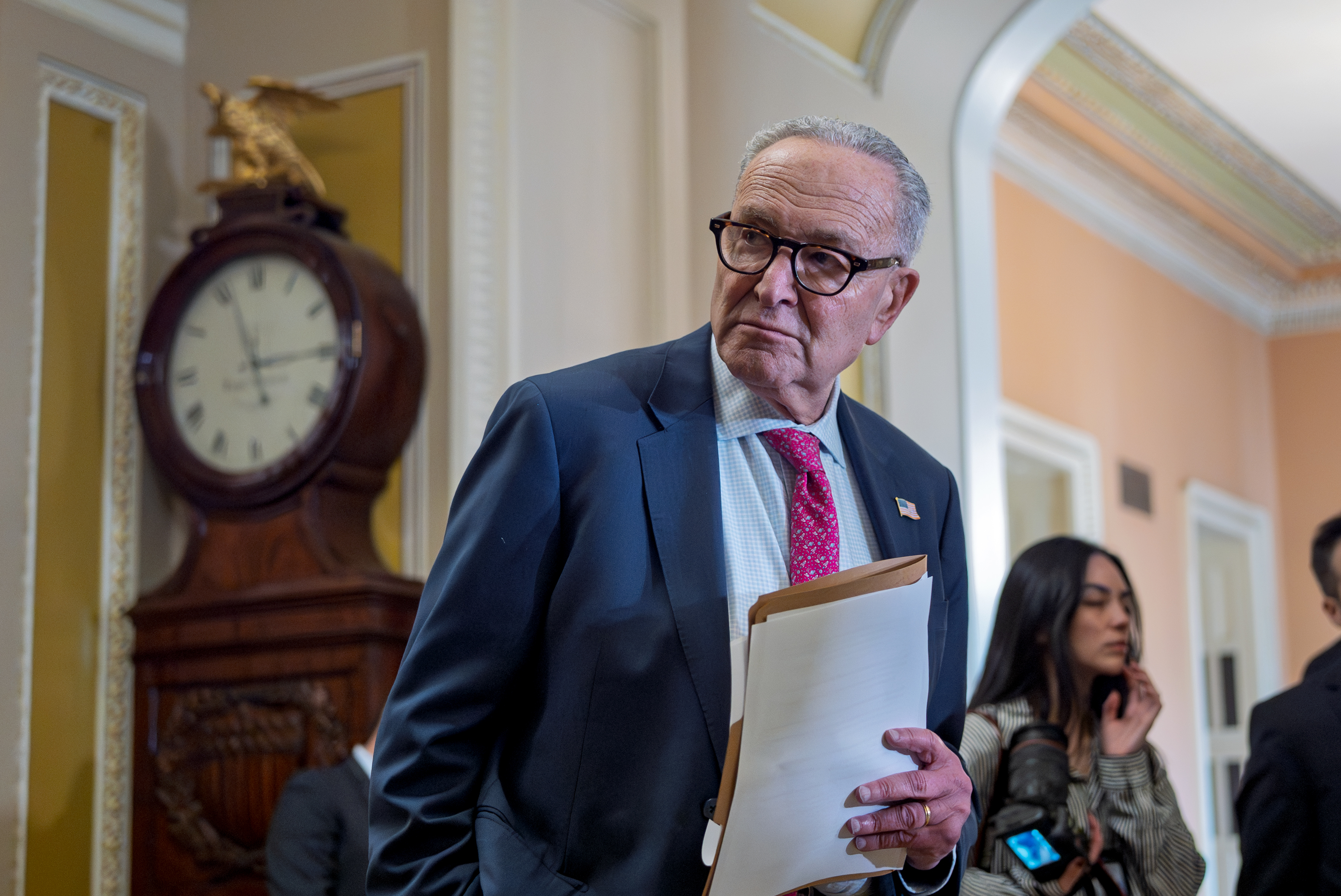 Senator Schumer said that all of his staff is safe despite the threats [Fille: J. Scott Applewhite/AP]