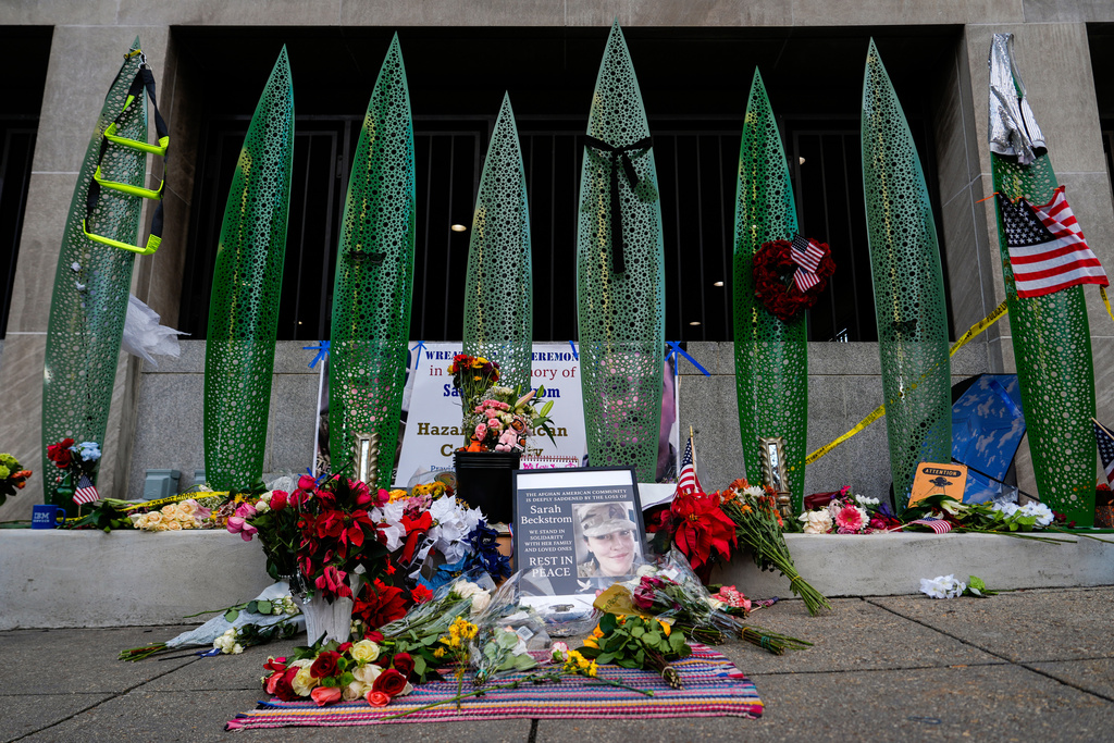 A memorial for two National Guard members shot in Washington DC