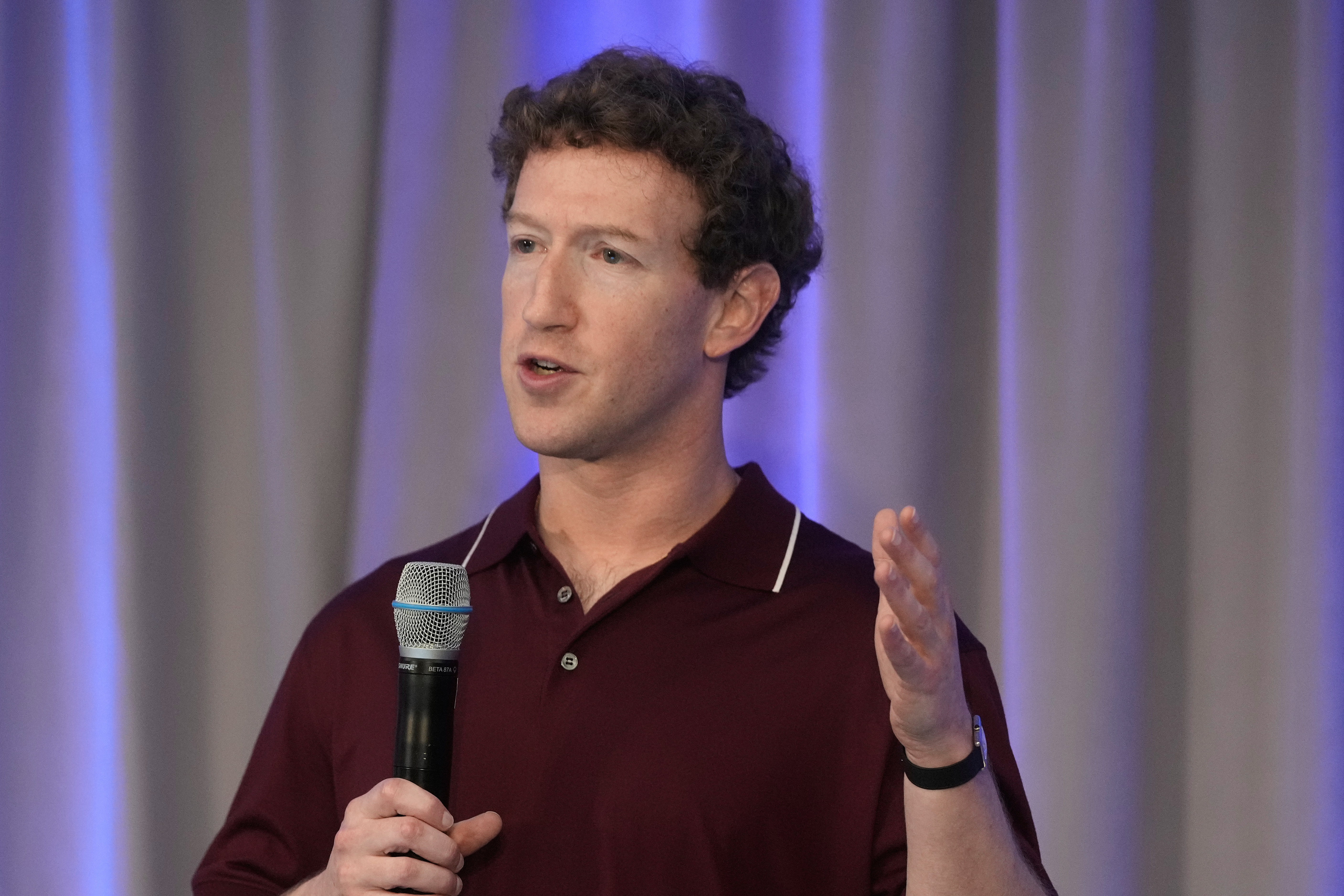 Mark Zuckerberg speaks.