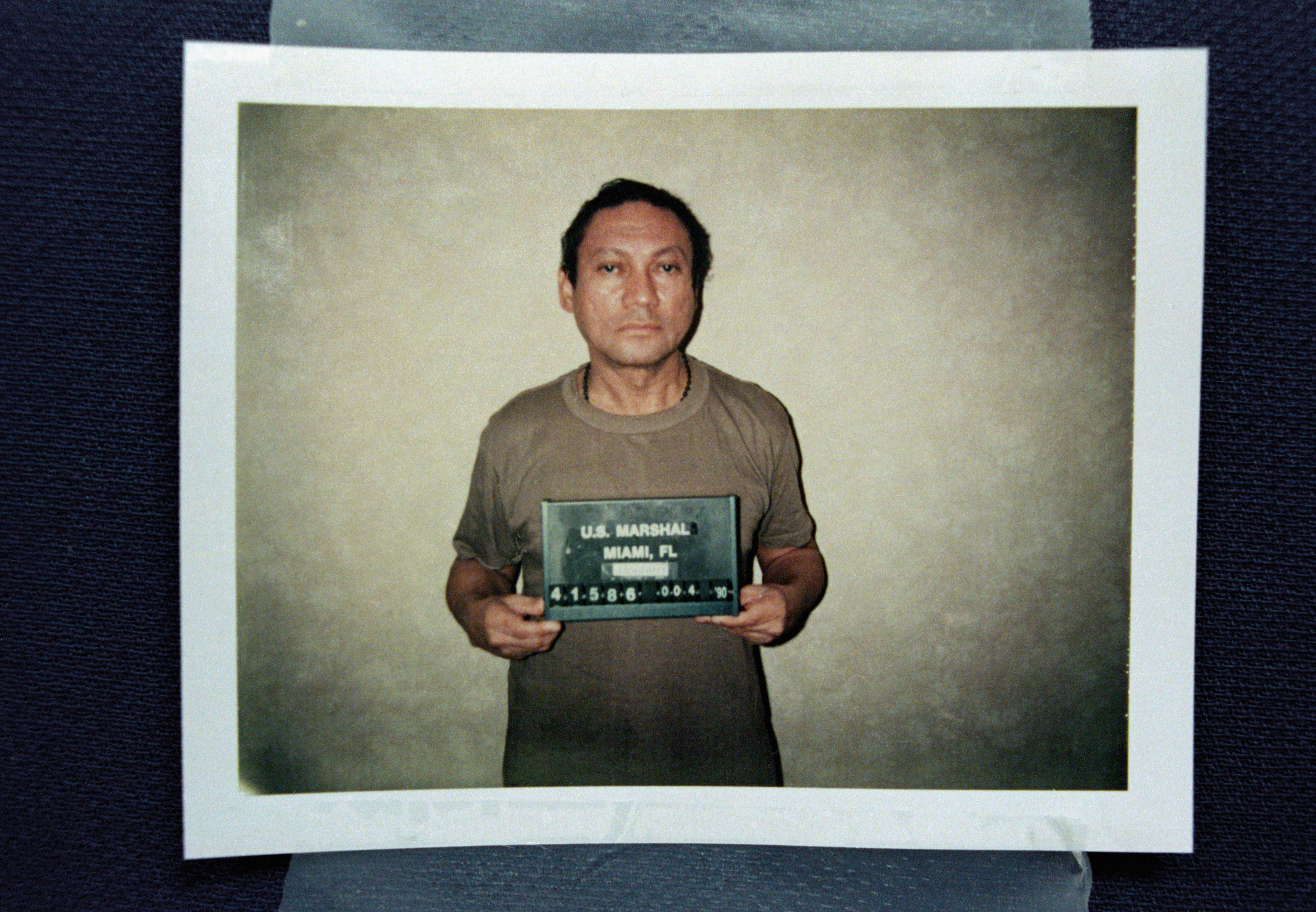 Ousted Panamanian dictator Manuel Noriega is shown in this Justice Department mug shot released by the U.S. Attorney's office in Miami. 