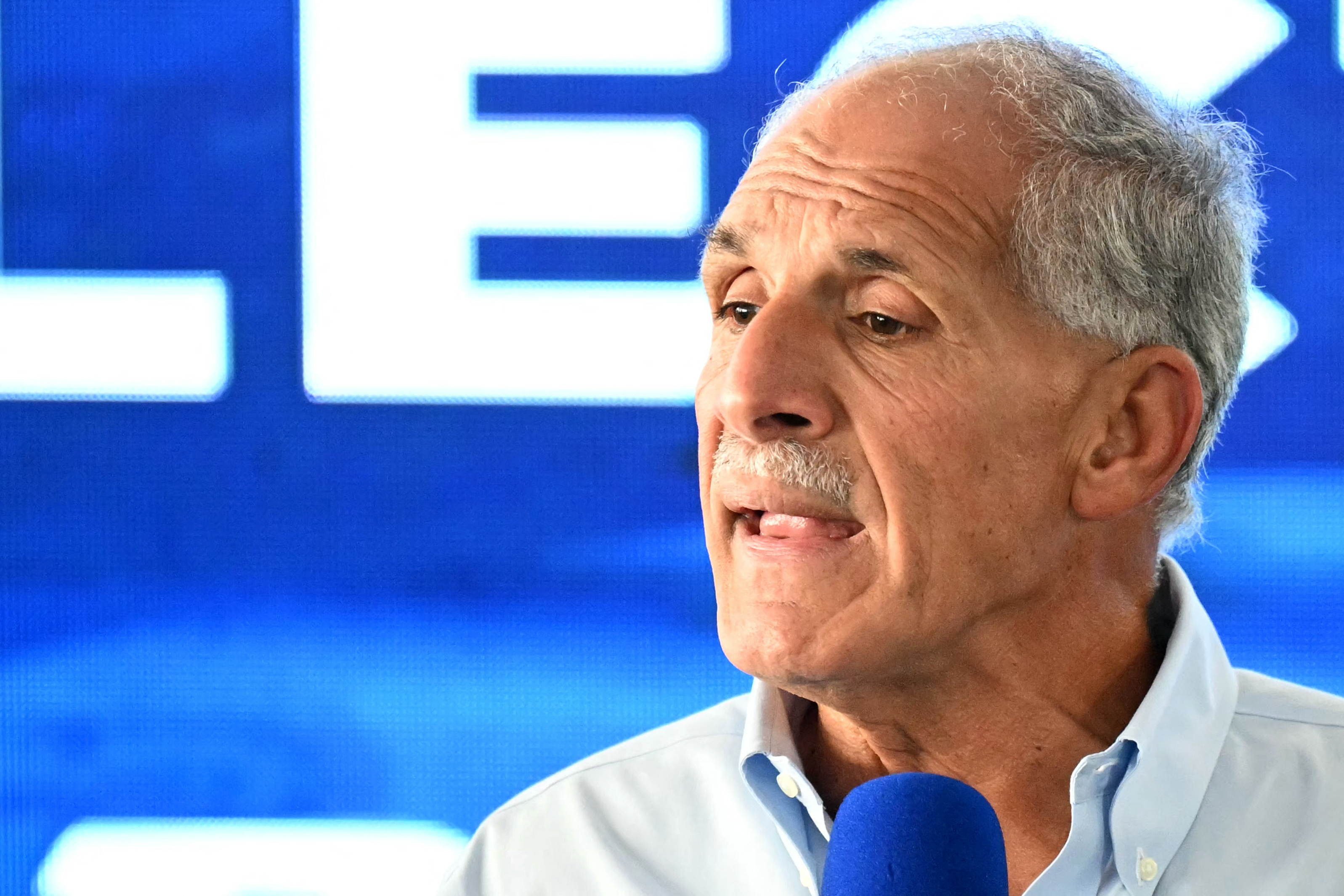 Honduras presidential candidate of the National Party Nasry Asfura speaks during a press conference in Tegucigalpa on December 1, 2025, a day after the presidential election.