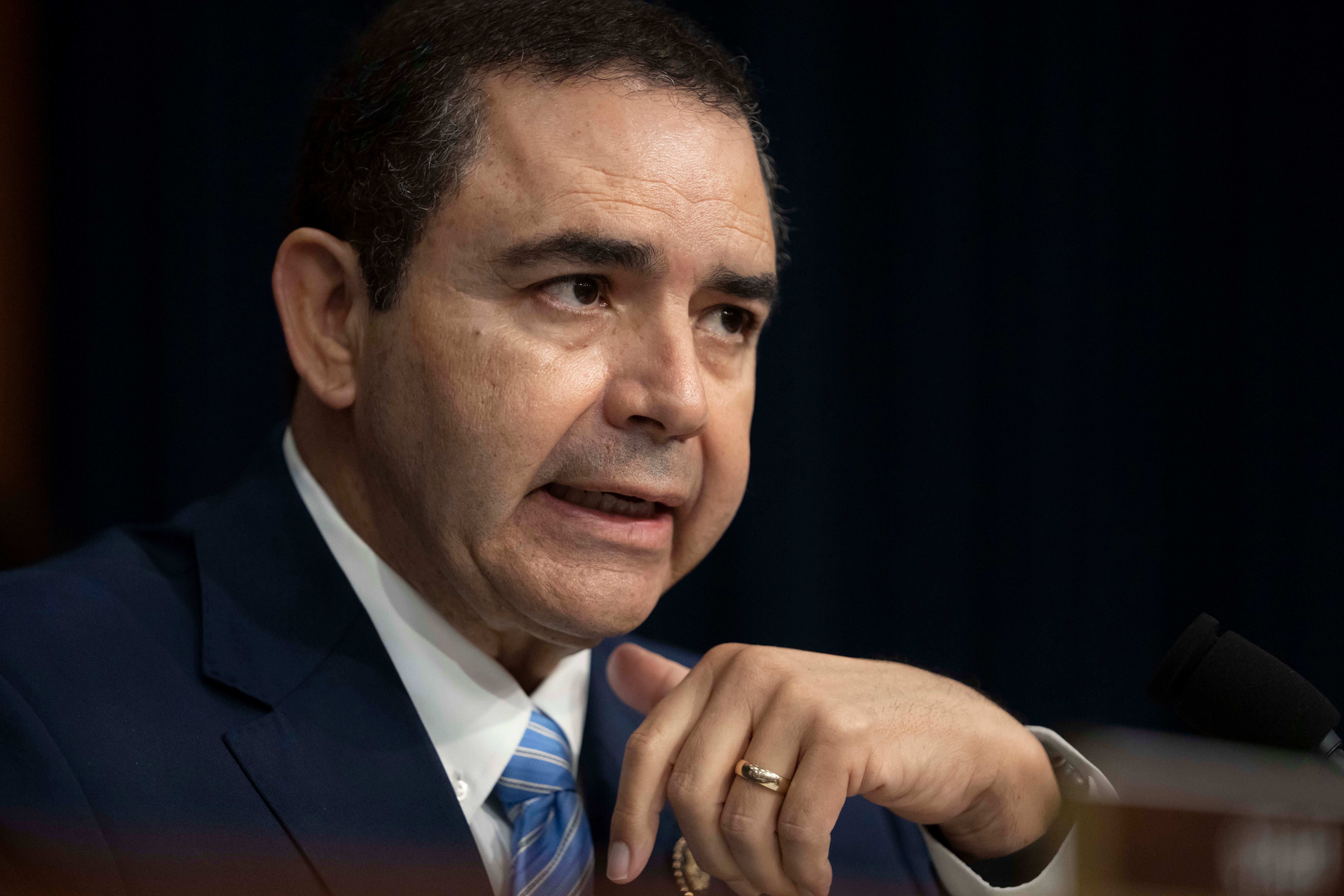 FILE - Rep. Henry Cuellar, D-Texas, speaks during a hearing of the Homeland Security Subcommittee of the House Committee on Appropriations on Capitol Hill, April 10, 2024, in Washington. (AP Photo/Mark Schiefelbein, File)