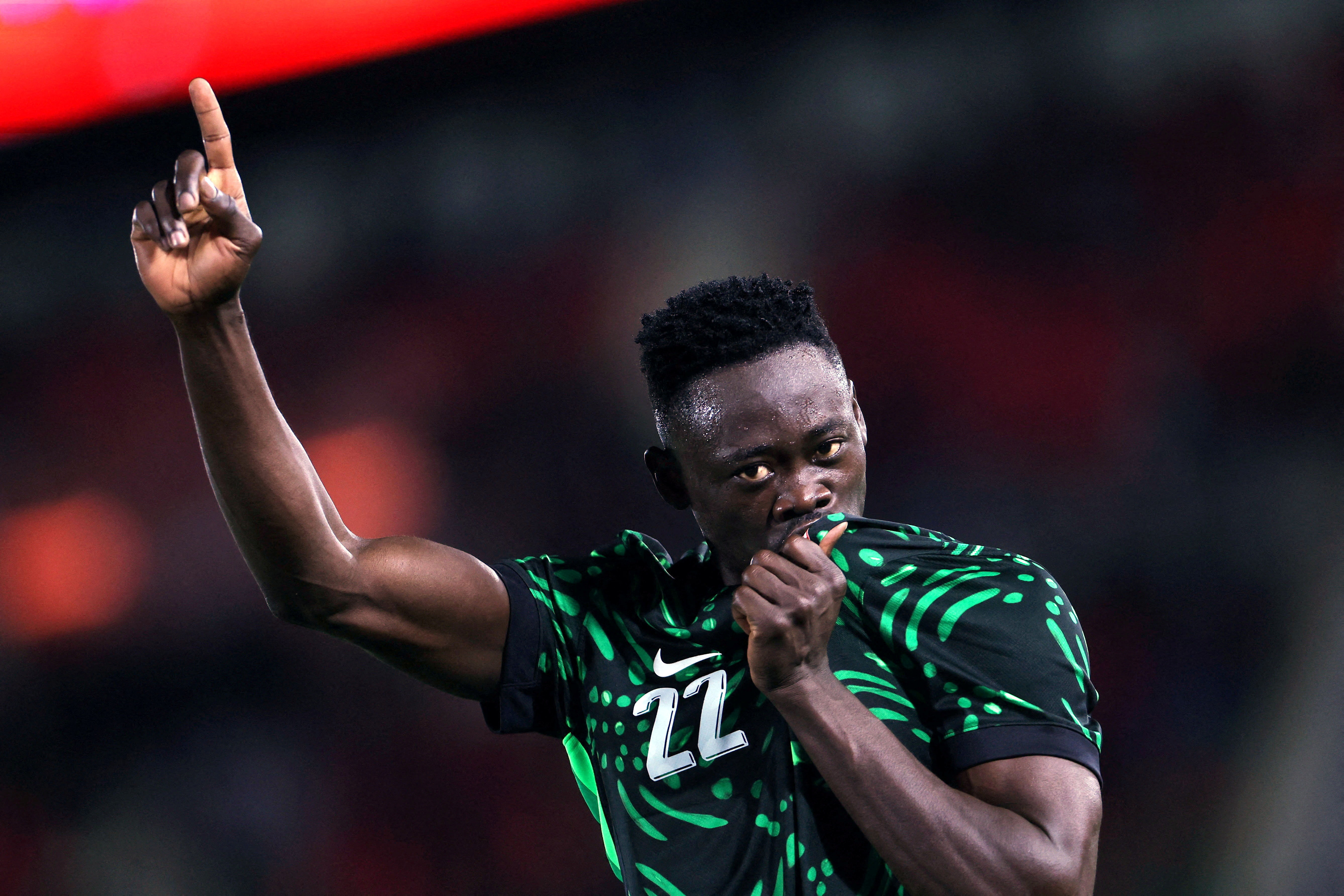 Soccer Football - CAF Africa Cup of Nations - Morocco 2025 - Round of 16 - Nigeria v Mozambique - Fez Stadium, Fes, Morocco - January 5, 2026 Nigeria's Akor Adams celebrates scoring their fourth goal REUTERS/Amr Abdallah Dalsh TPX IMAGES OF THE DAY
