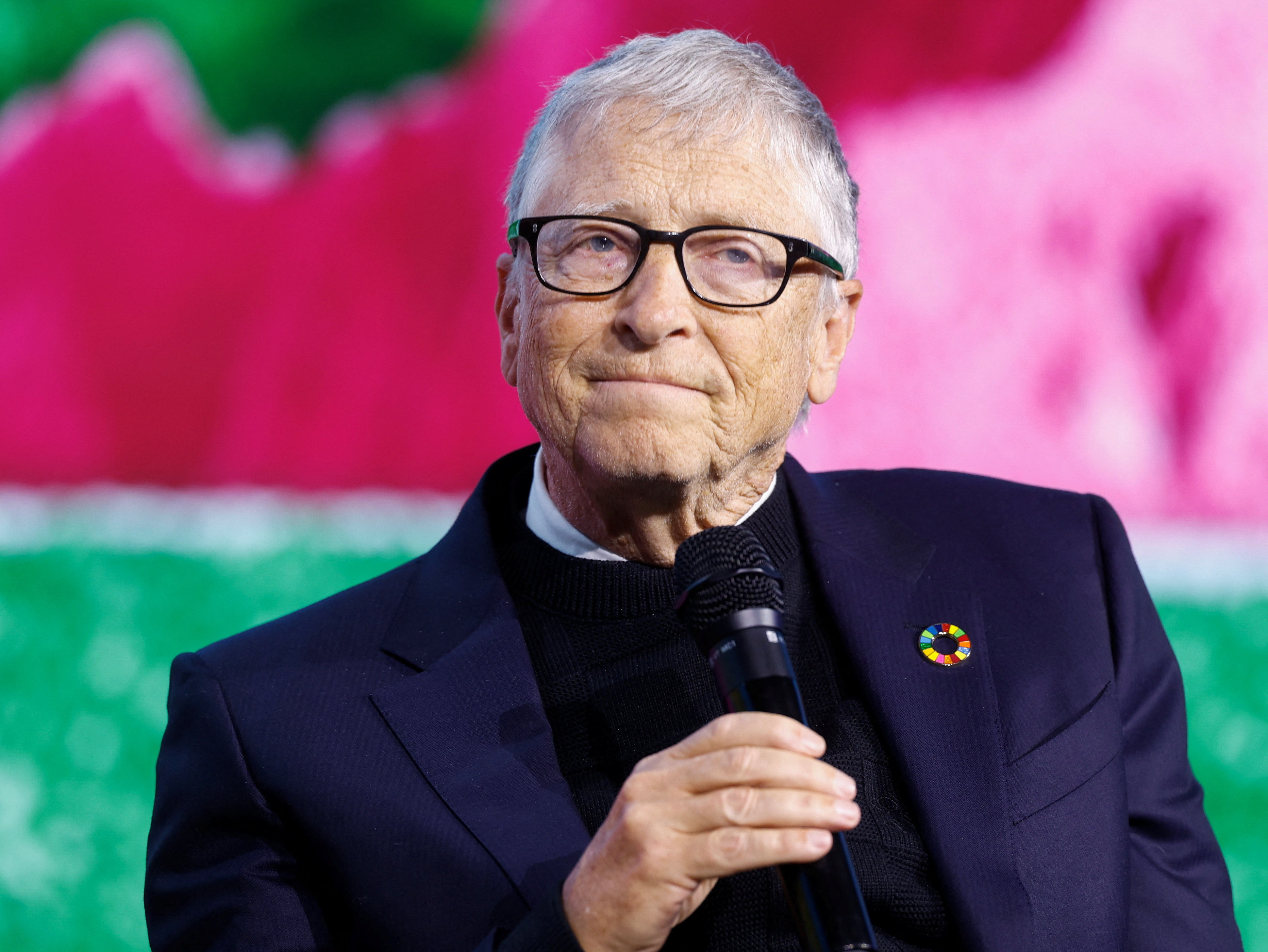 Bill Gates speaks during the Gates Foundation's first global Goalkeepers event in the Nordics, which is being held in Stockholm, Sweden, January 22, 2026. TT News Agency/ Stefan Jerrevang via REUTERS ATTENTION EDITORS - THIS IMAGE WAS PROVIDED BY A THIRD PARTY. SWEDEN OUT. NO COMMERCIAL OR EDITORIAL SALES IN SWEDEN.
