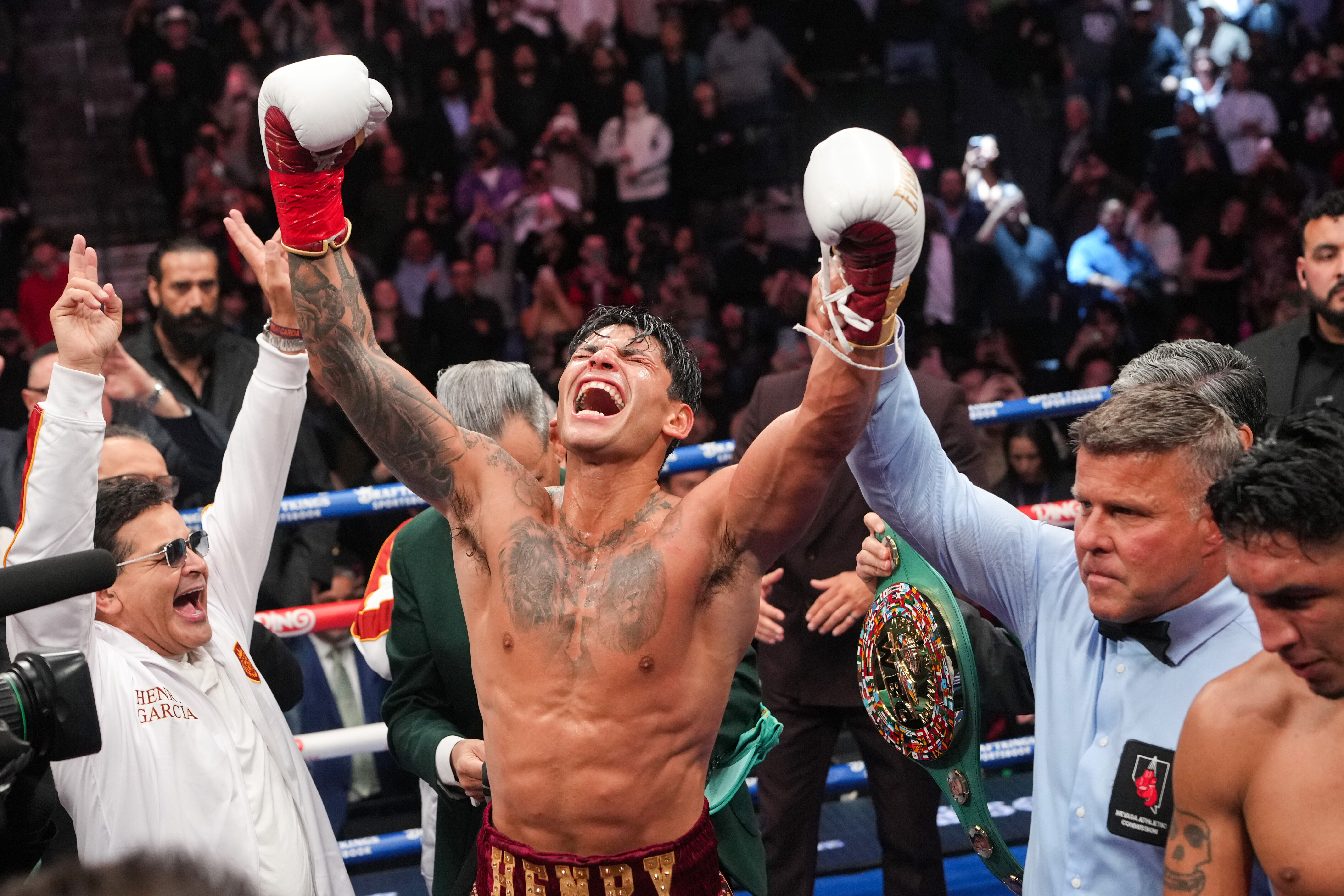 Ryan Garcia reacts.