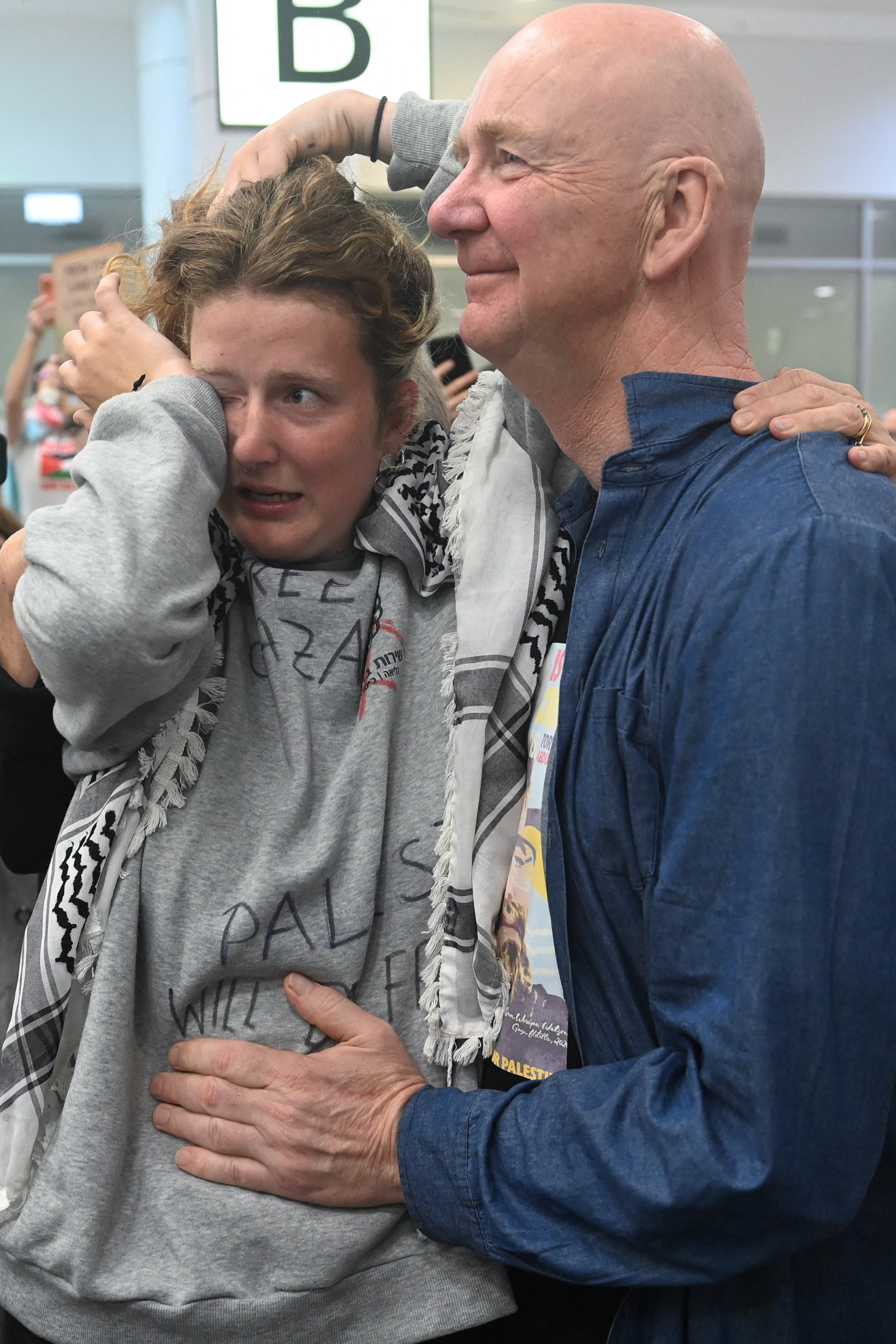 Neve O'Conner, Australian members of the Gaza-bound Global Sumud Flotilla, which was intercepted by Israeli forces, arrives at Sydney International Airport, Sydney, Australia, May 25, 2026. REUTERS/Jeremy Piper