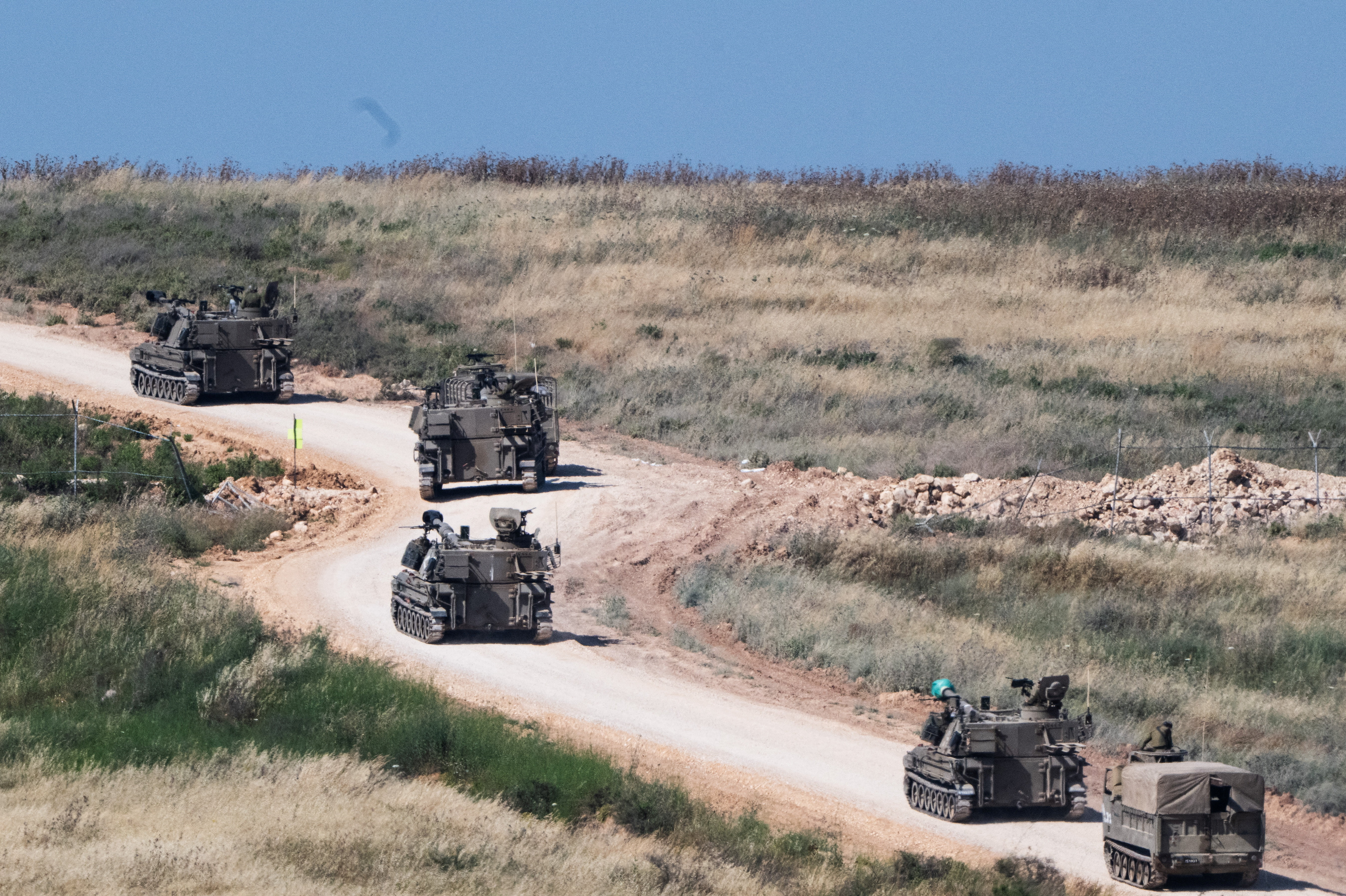 Green Israeli humvees