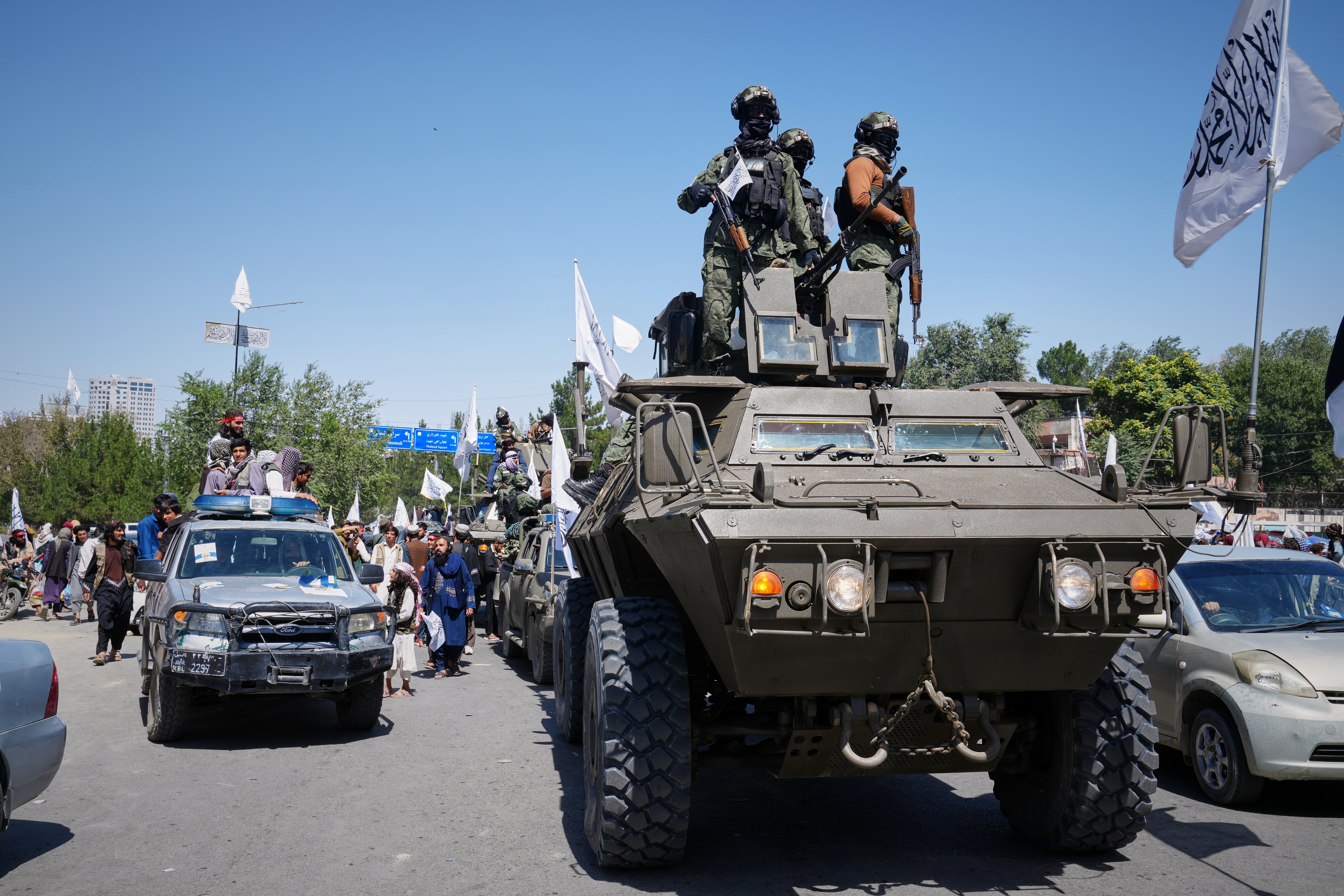 Patriotic music and flags mark Taliban rule anniversary in Kabul