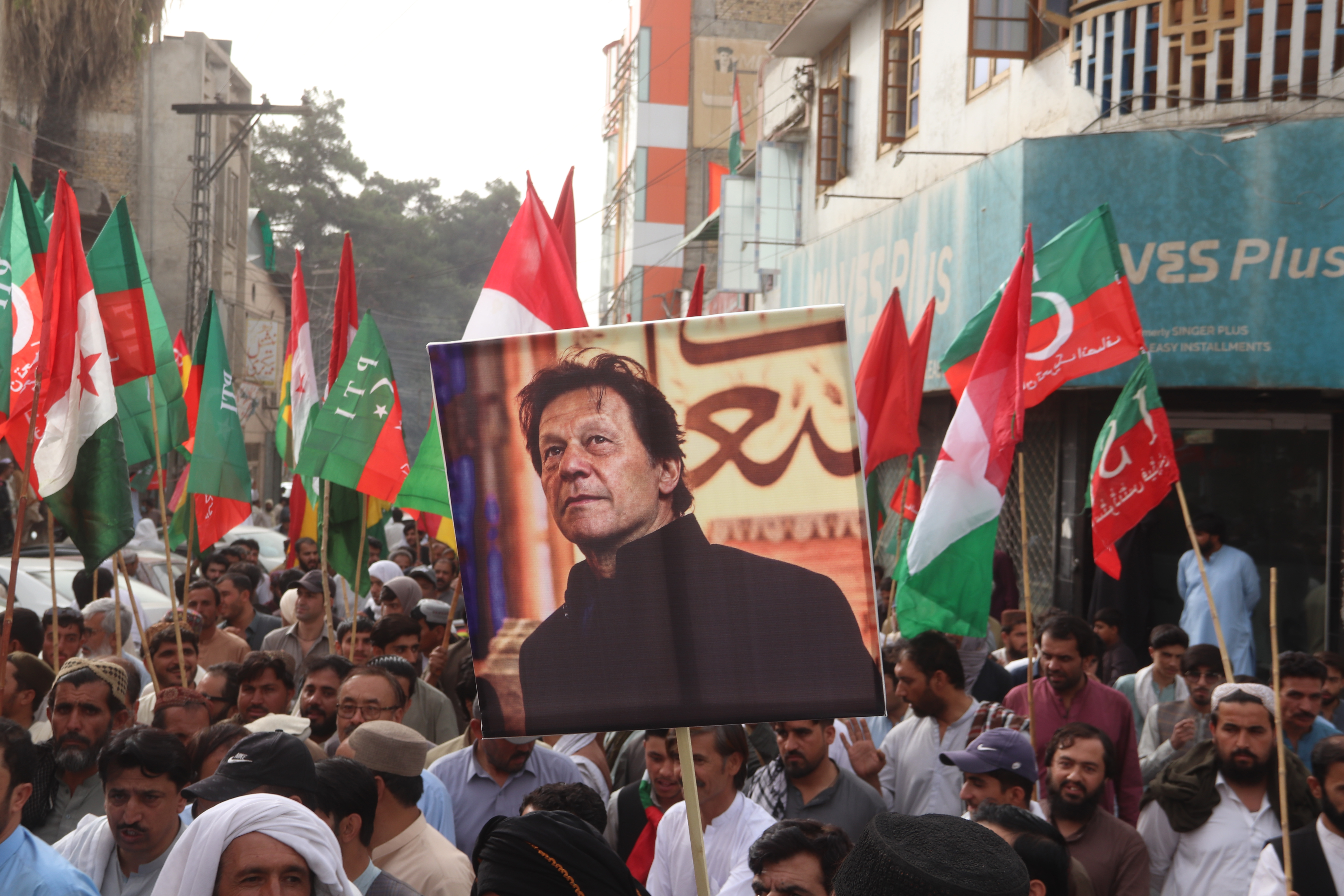 epa13152151 Pakistan Tehreek-e-Insaf (PTI) party supporters hold pictures of jailed former Prime Minister Imran Khan during a protest demanding his release in Quetta, Pakistan, 05 August 2026. Supporters of PTI staged nationwide protests marking three years since the imprisonment of former prime minister Imran Khan. The party demands his release, while authorities maintain that legal proceedings against Khan are independent and conducted under the law. EPA/FAYYAZ AHMAD