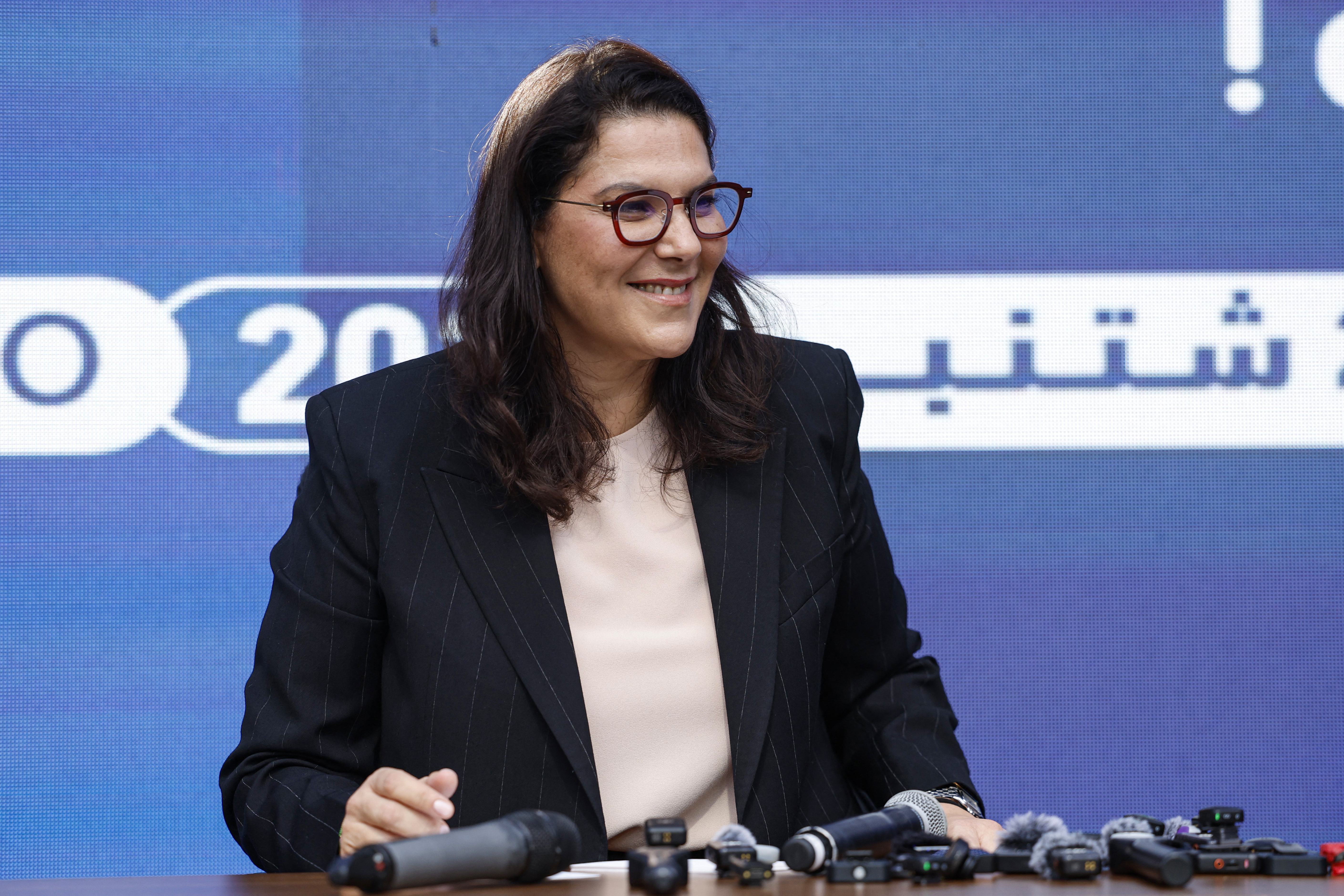 Member of the collective leadership of Morocco's Authenticity and Modernity Party (PAM), Fatima Ezzahra El Mansouri, who is also Morocco's Minister of National Planning, Urban Planning, Housing and Urban Policy and Mayor of Marrakesh, attends a press conference at the PAM headquarters in Rabat following the announcement of the provisional results of Morocco's legislative elections on September 24, 2026.