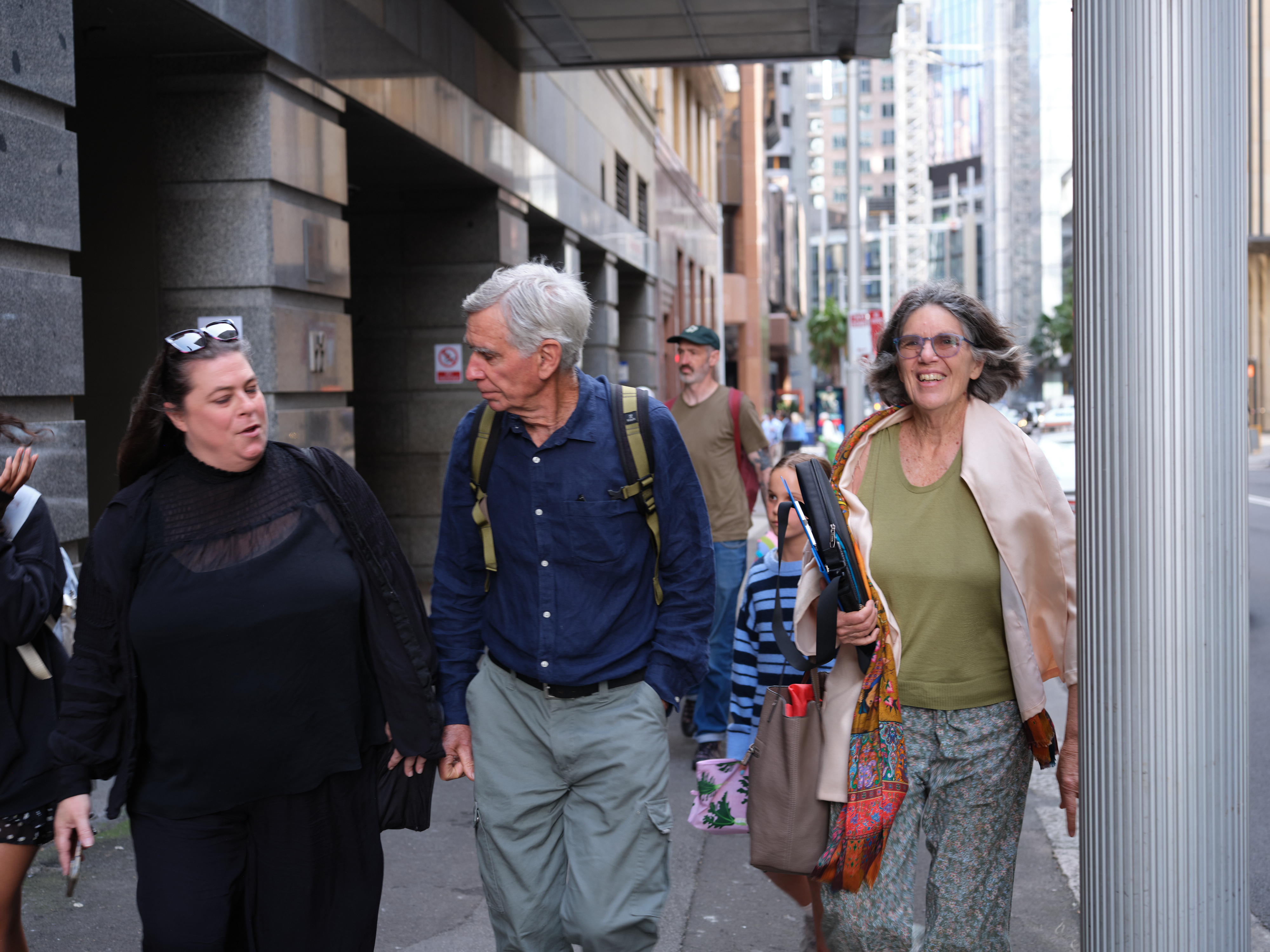 Elaine Johnson, Johnson Legal, Tony Lonergan, treasurer of the Denman Aberdeen Muswellbrook Scone Healthy Environment Group, and Wendy Wales, president of the Denman Aberdeen Muswellbrook Scone Healthy Environment Group, Sydney, Australia [Supplied: Climate Media Centre]