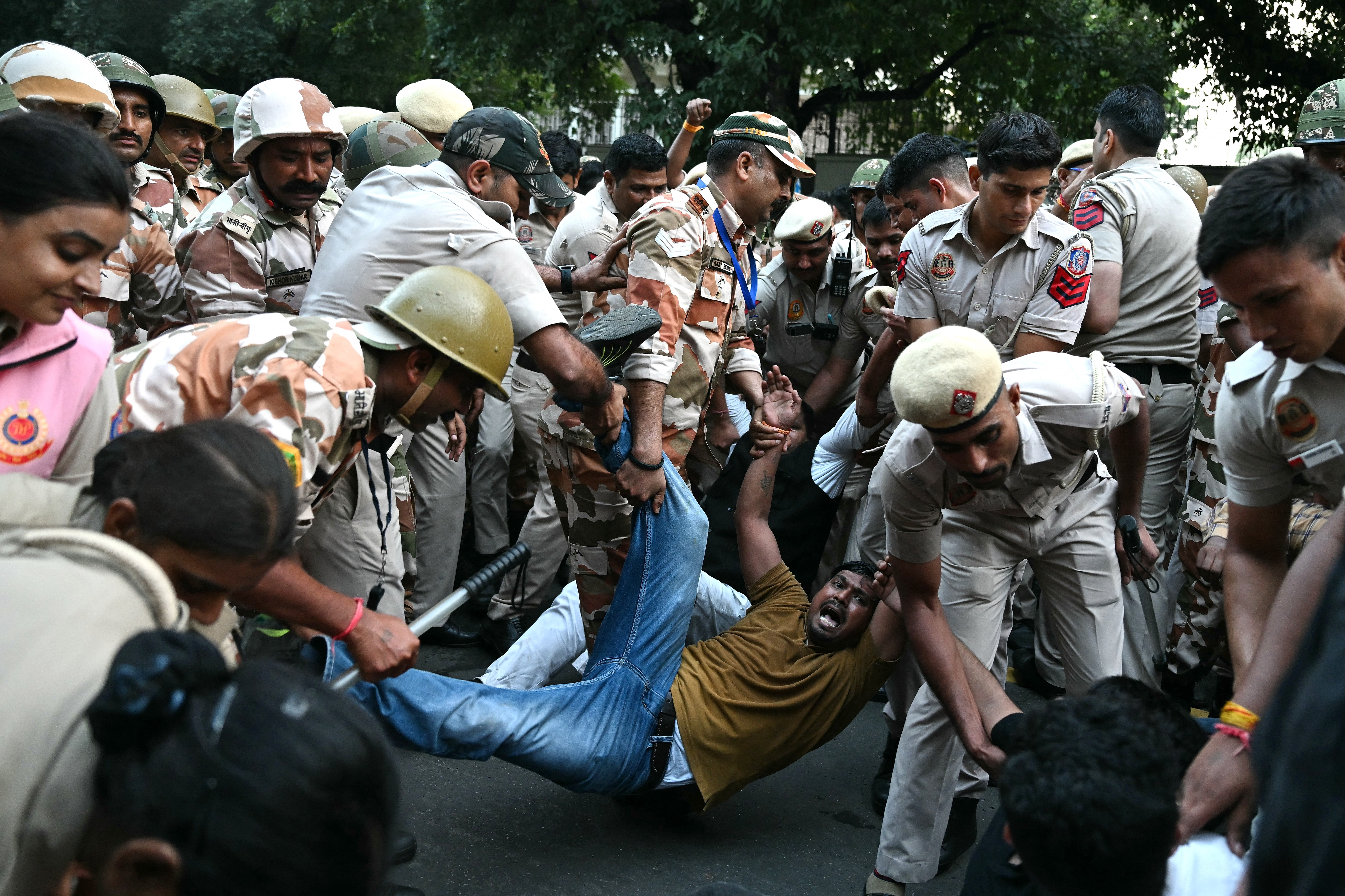 Photos: Protests over voter lists escalate in India's capital