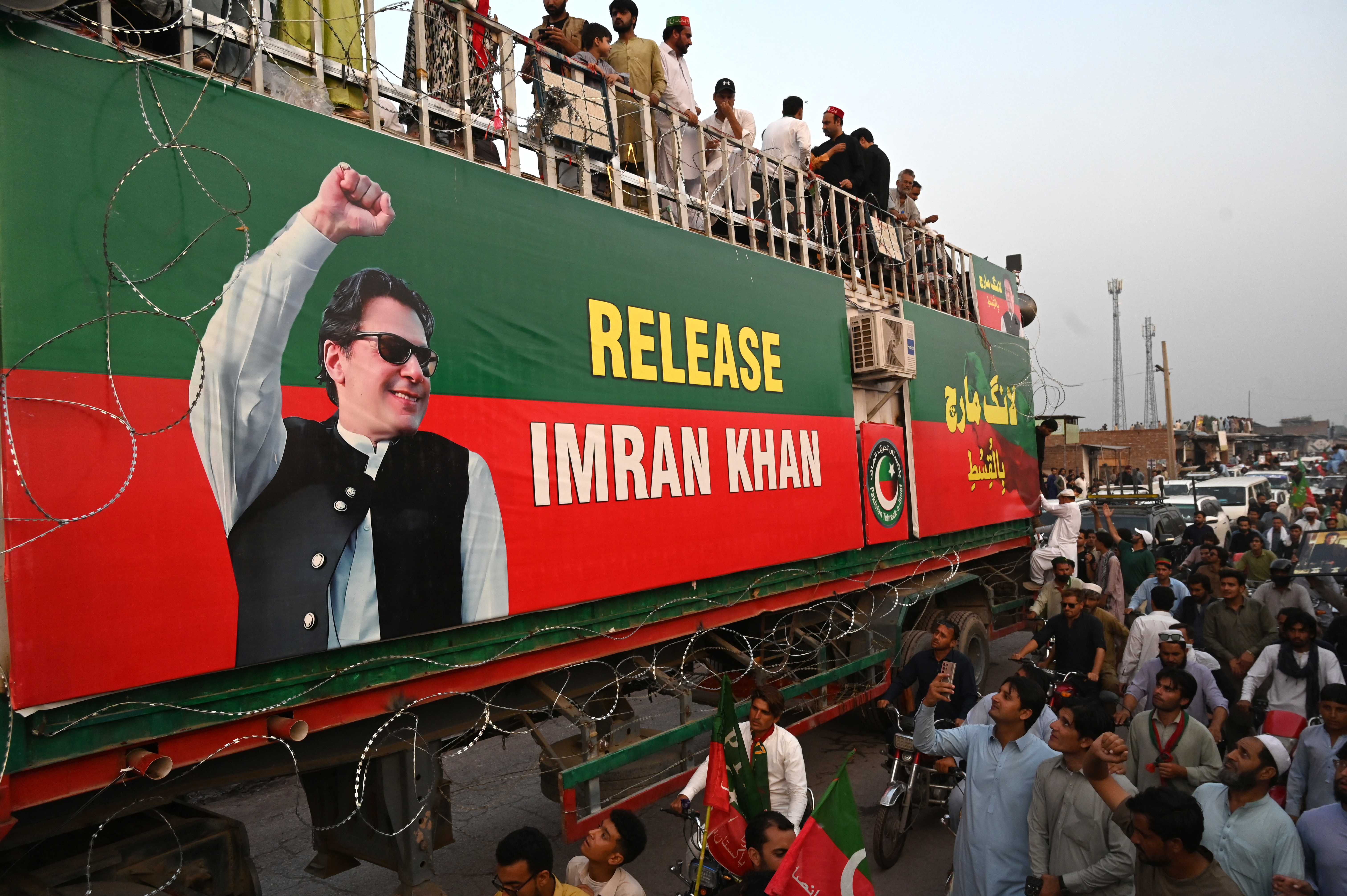 Supporters of jailed former prime minister Imran Khan