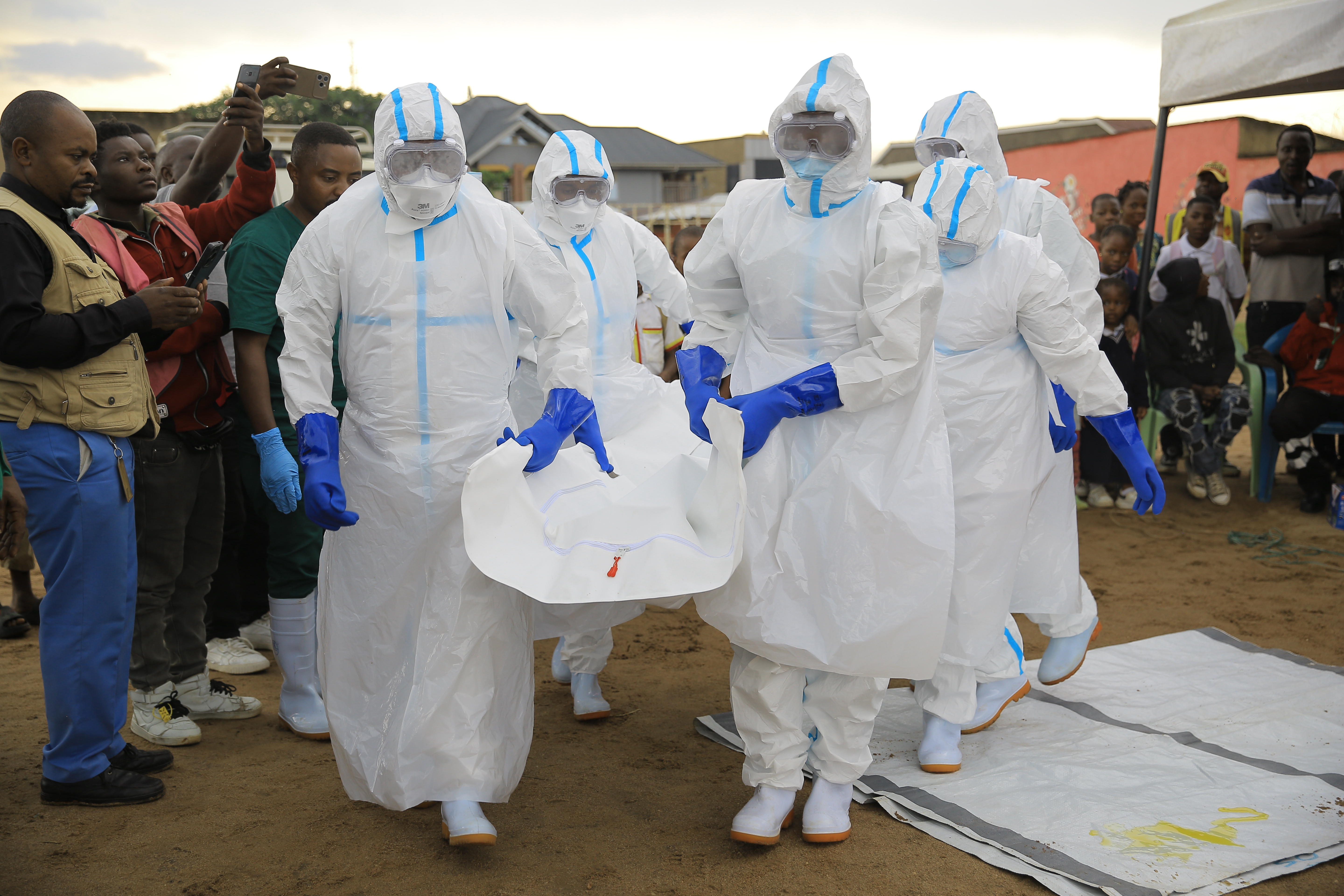 Ebola response teams organise a demonstration to raise awareness about Ebola in the DRC, September 22, 2026 [Sebastien Kitsa Musayi/AP Photo]