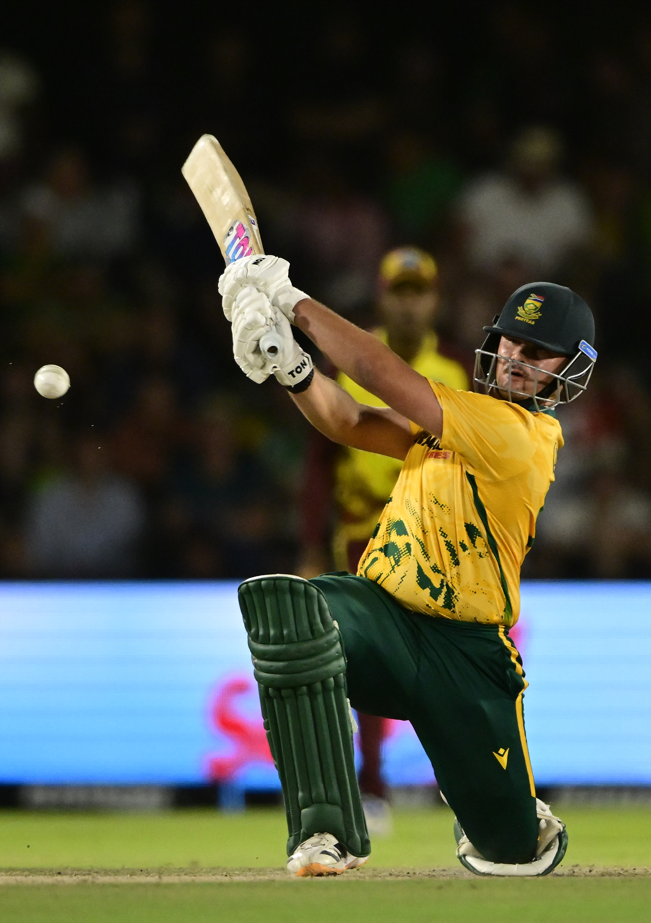 PAARL, SOUTH AFRICA - JANUARY 27: Lhuan-dre Pretorius of South Africa in action during the 1st KFC T20I match between South Africa and West Indies at Boland Park on January 27, 2026 in Paarl, South Africa. (Photo by Ashley Vlotman/Gallo Images/Getty Images)