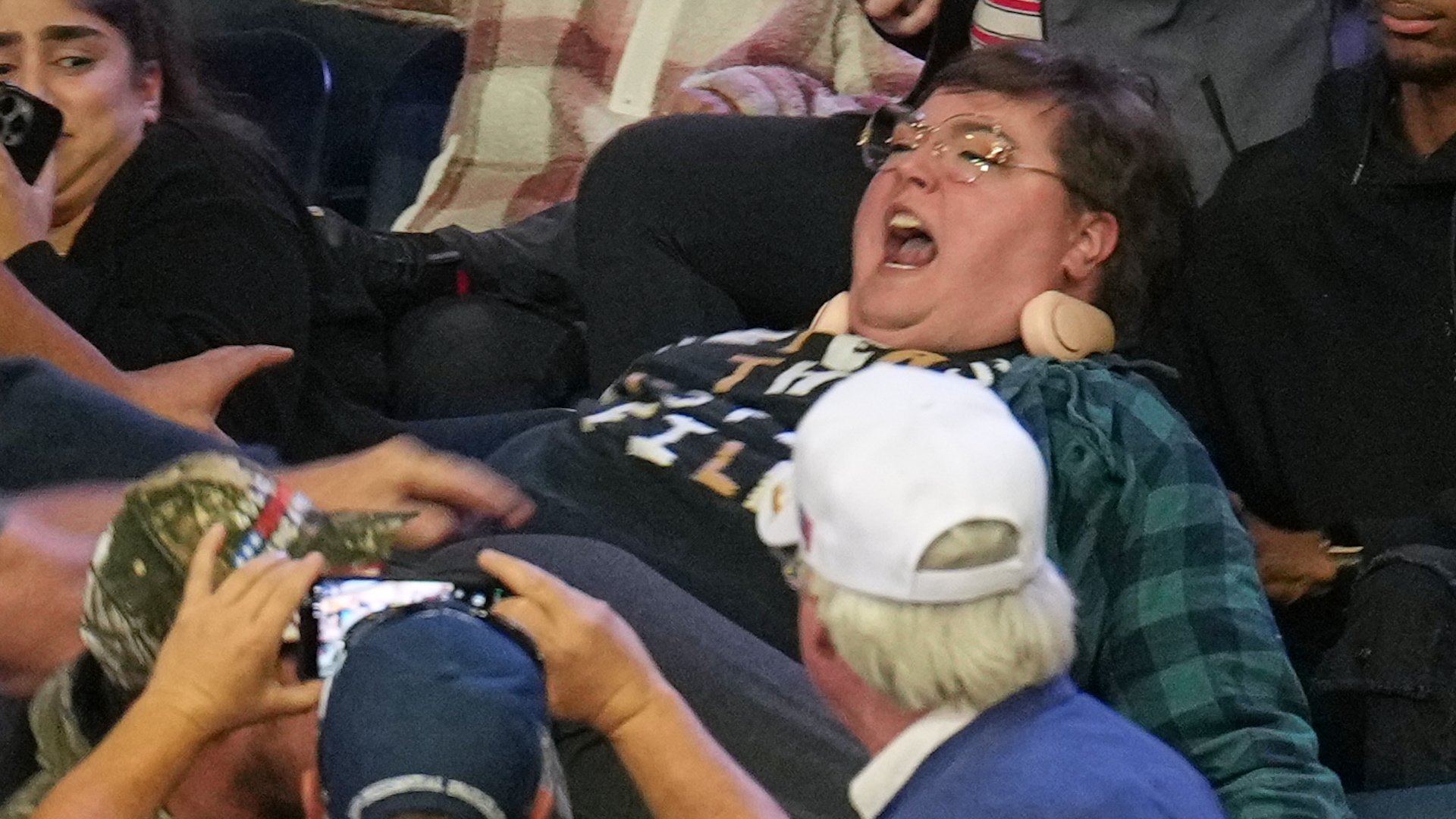 Protester being assaulted at rally